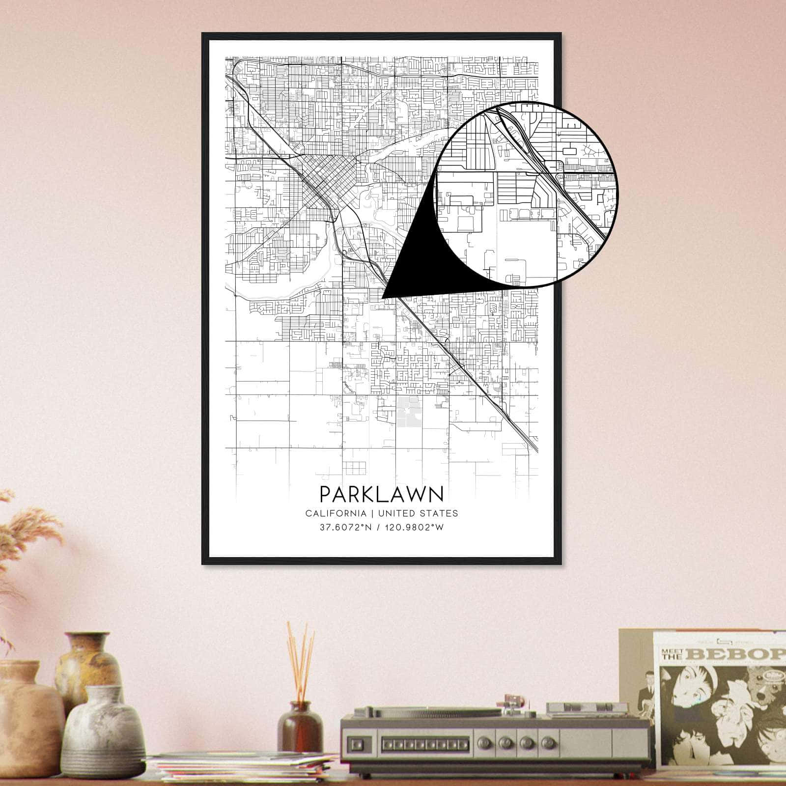 Deerfield Kansas Map Poster, Modern Home Decor Wall Art Print (Copy)