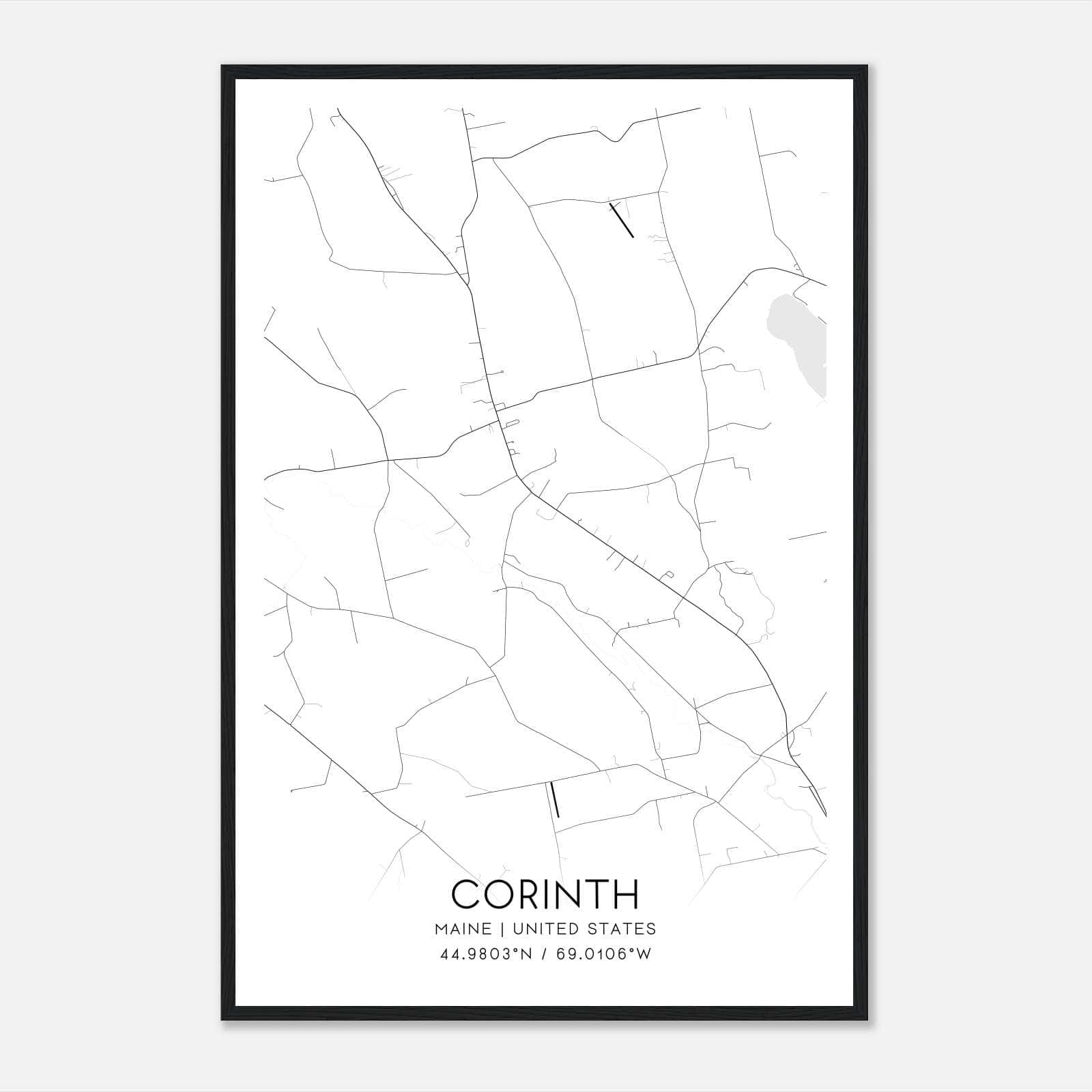 Corinth Maine Map Poster, Modern Home Decor Wall Art Print Corinth Maine Map Poster, Modern Home Decor Wall Art Print