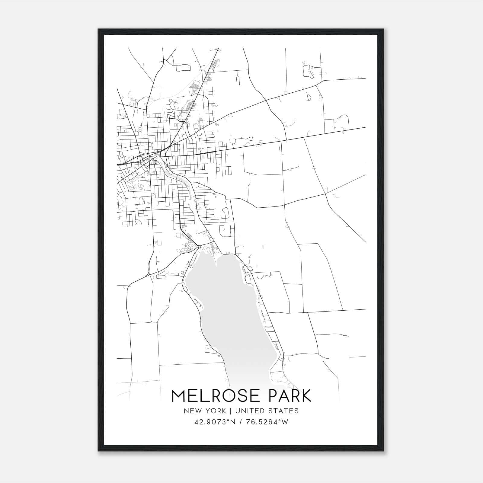 Melrose Park New York Map Poster, Modern Home Decor Wall Art Print Melrose Park New York Map Poster, Modern Home Decor Wall Art Print