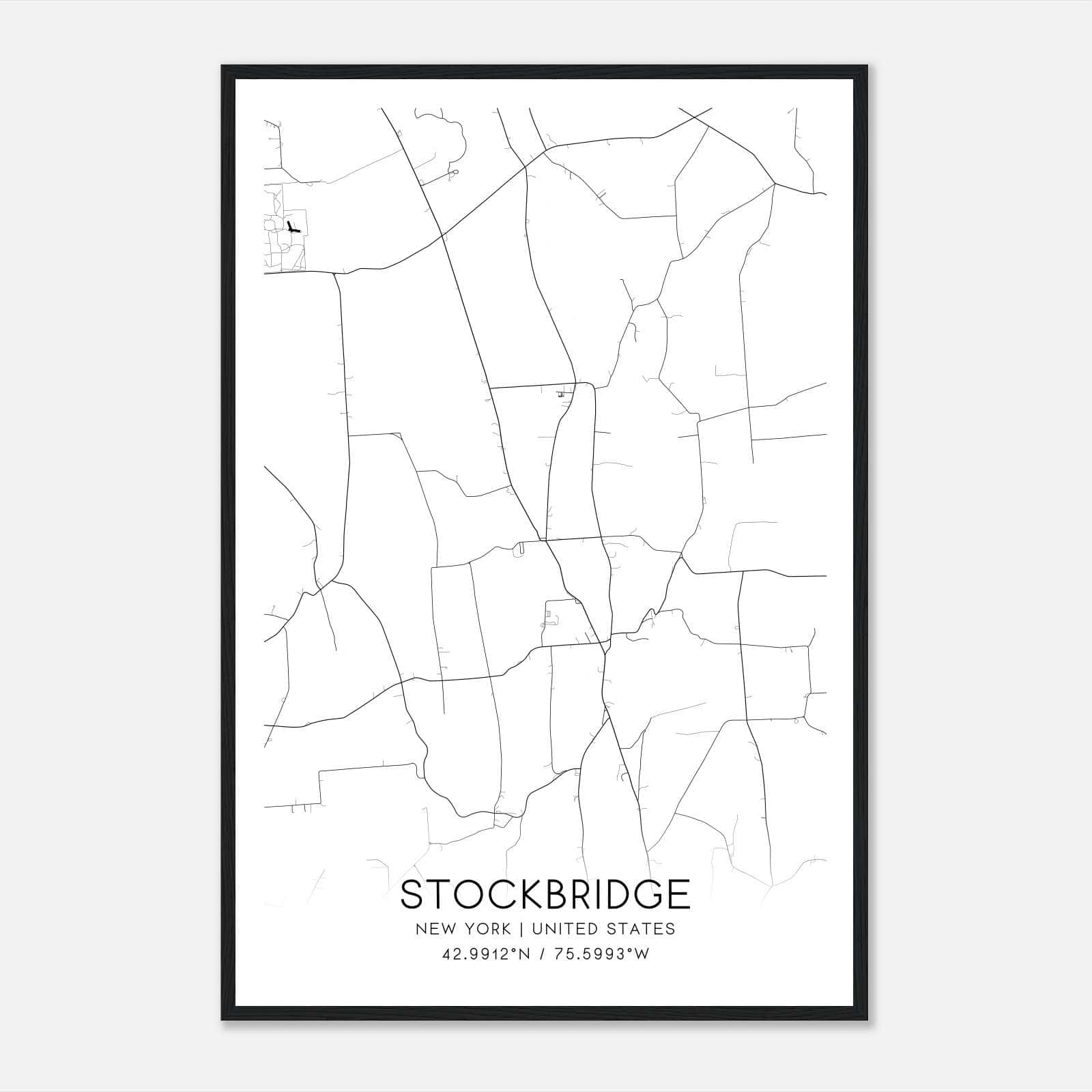 Stockbridge New York Map Poster, Modern Home Decor Wall Art Print Stockbridge New York Map Poster, Modern Home Decor Wall Art Print