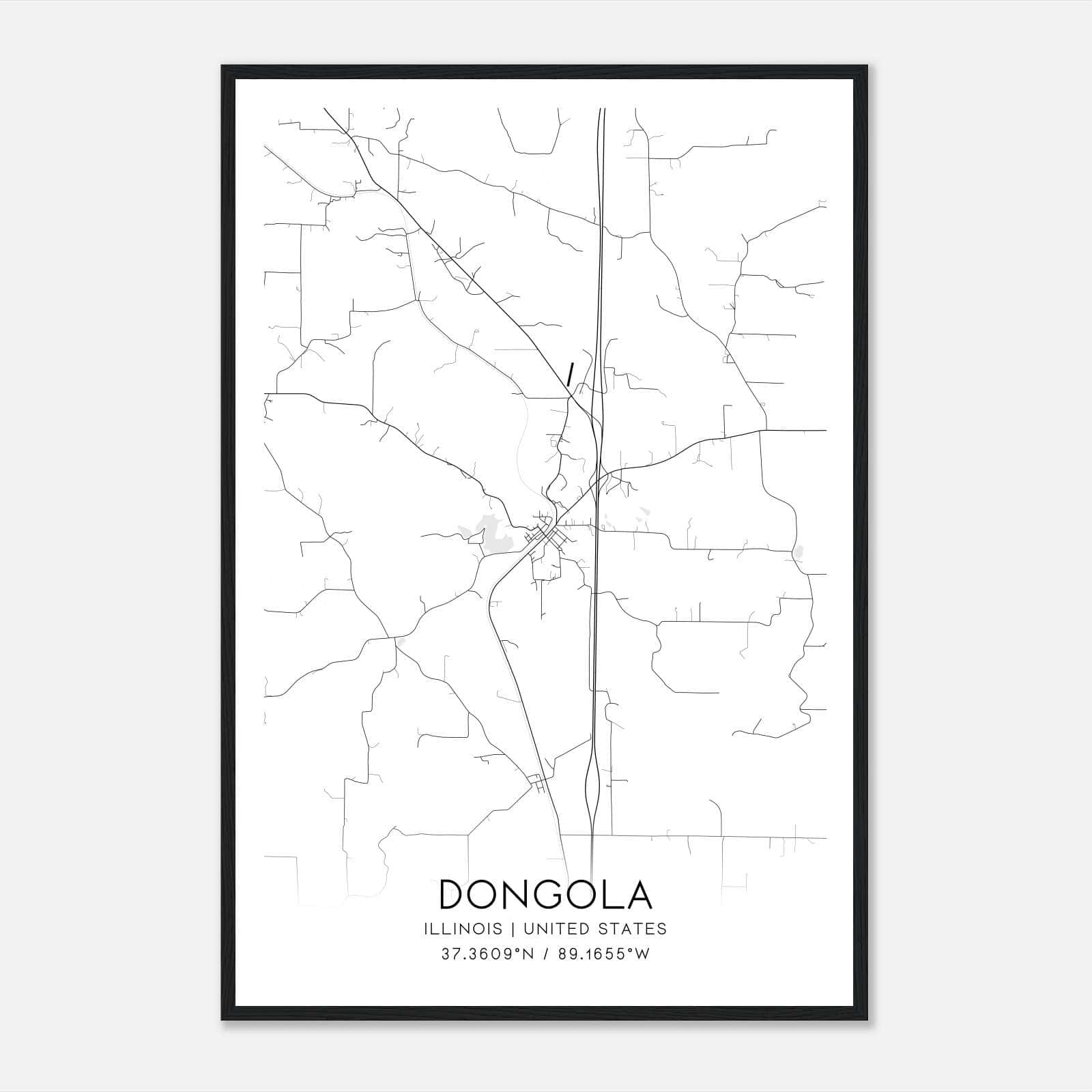 Dongola Illinois Map Poster, Modern Home Decor Wall Art Print Dongola Illinois Map Poster, Modern Home Decor Wall Art Print