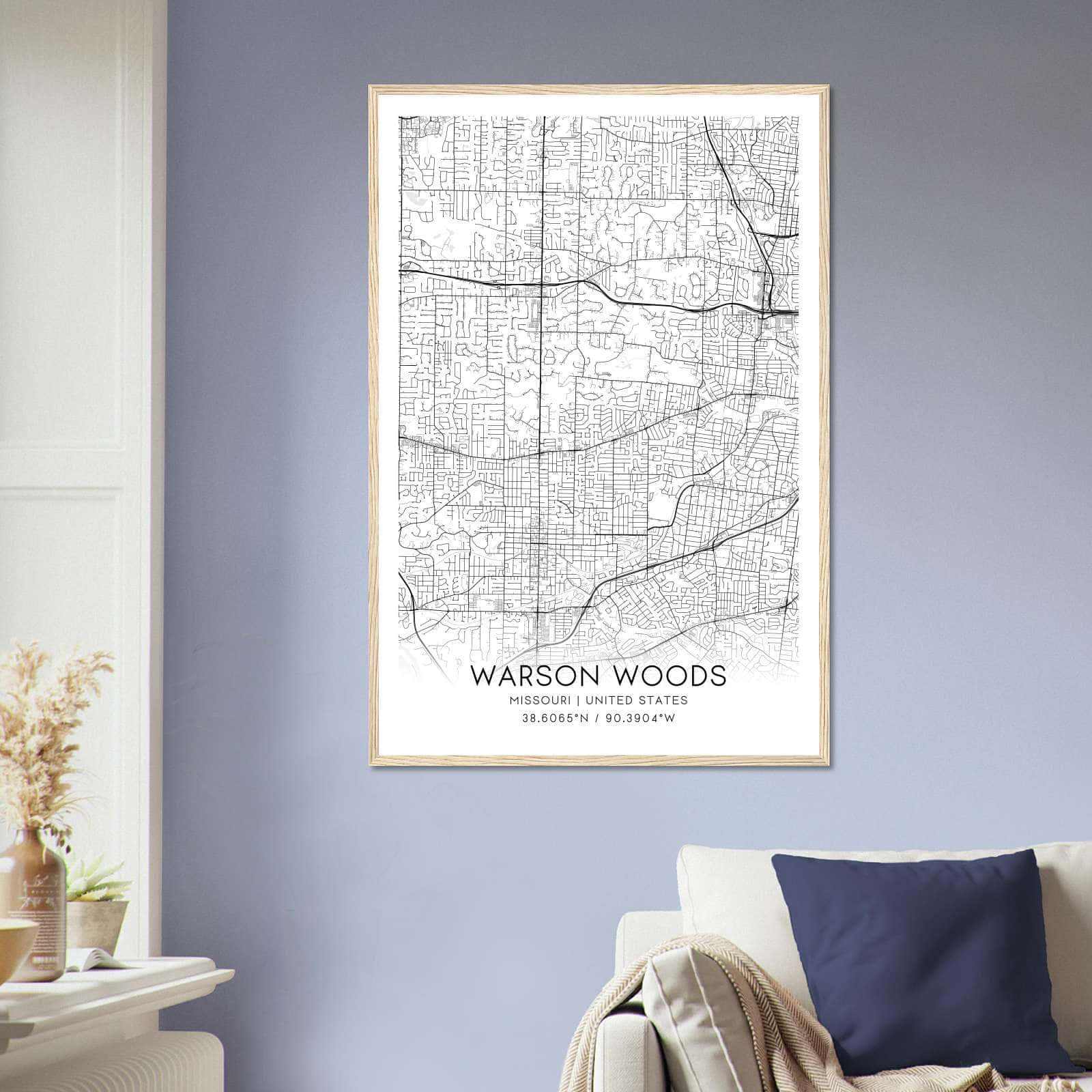 Deerfield Kansas Map Poster, Modern Home Decor Wall Art Print (Copy)