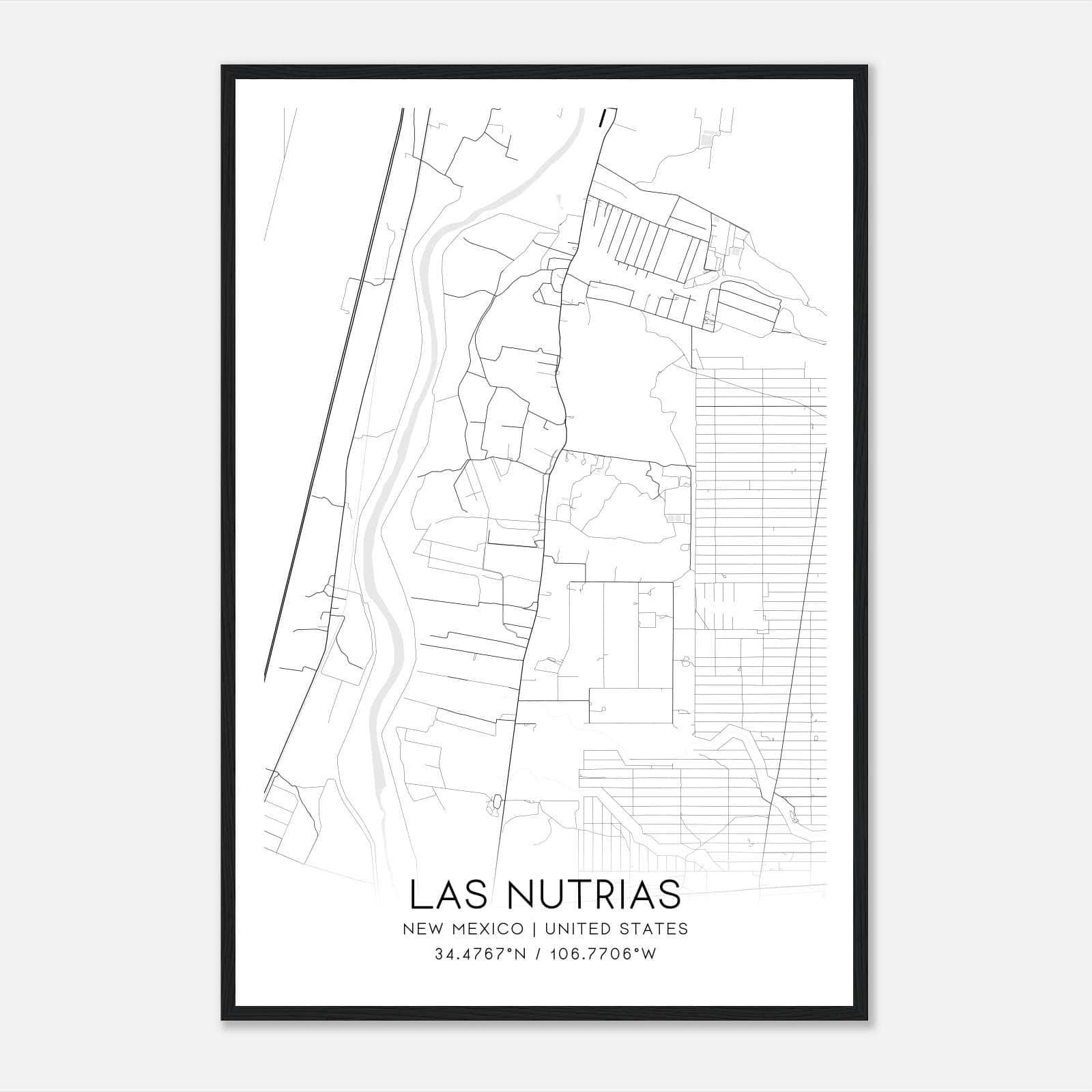Las Nutrias New Mexico Map Poster, Modern Home Decor Wall Art Print Las Nutrias New Mexico Map Poster, Modern Home Decor Wall Art Print