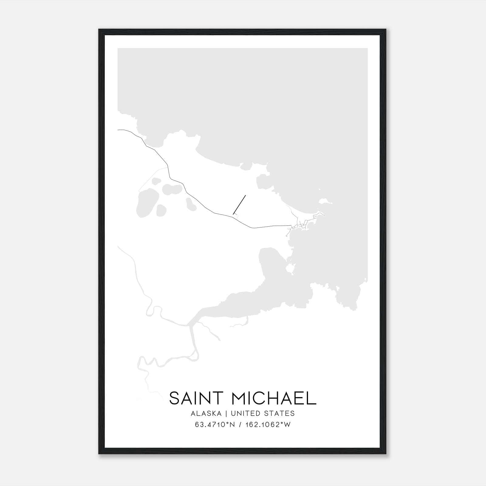 Saint Michael Alaska Map Poster, Modern Home Decor Wall Art Print Saint Michael Alaska Map Poster, Modern Home Decor Wall Art Print