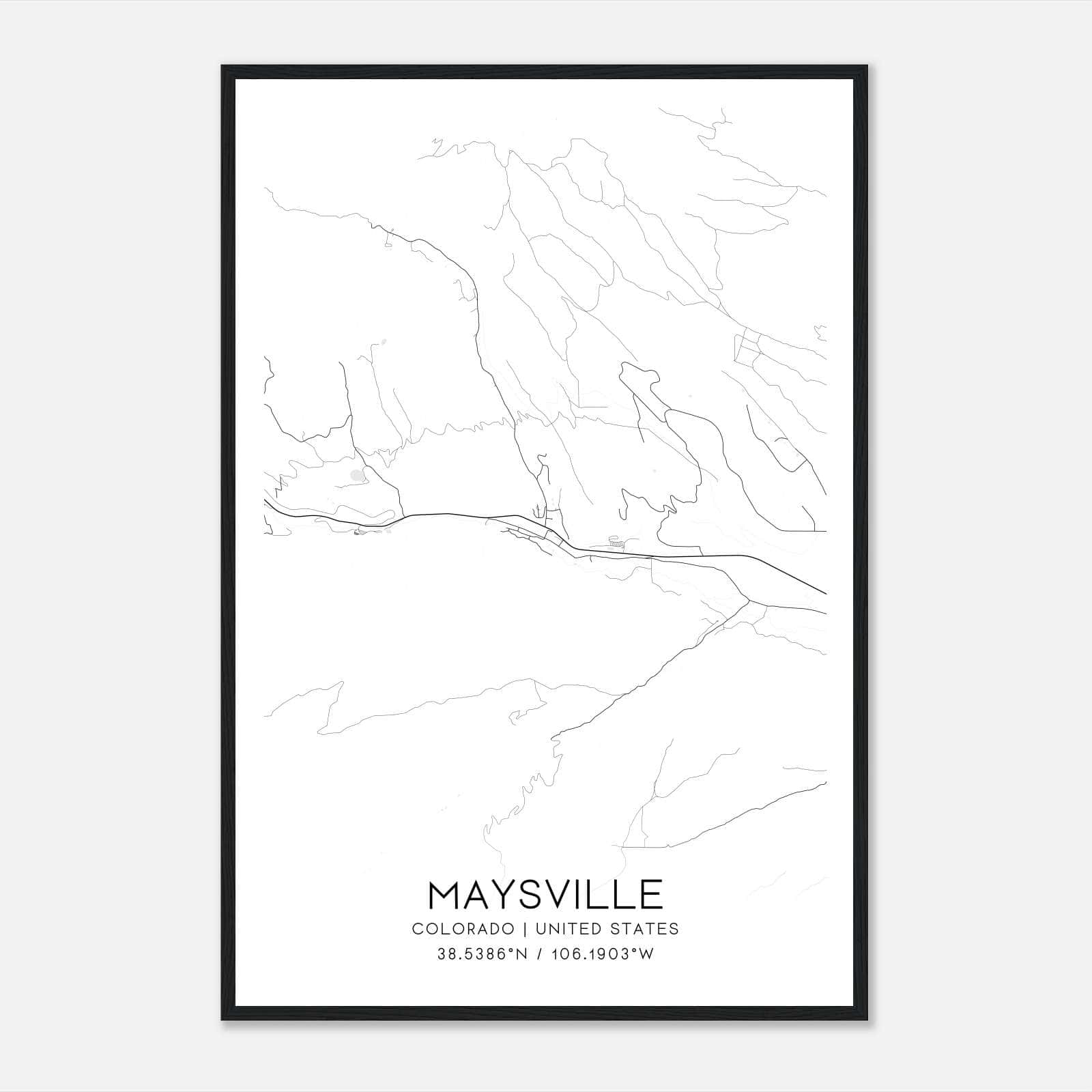 Maysville Colorado Map Poster, Modern Home Decor Wall Art Print Maysville Colorado Map Poster, Modern Home Decor Wall Art Print