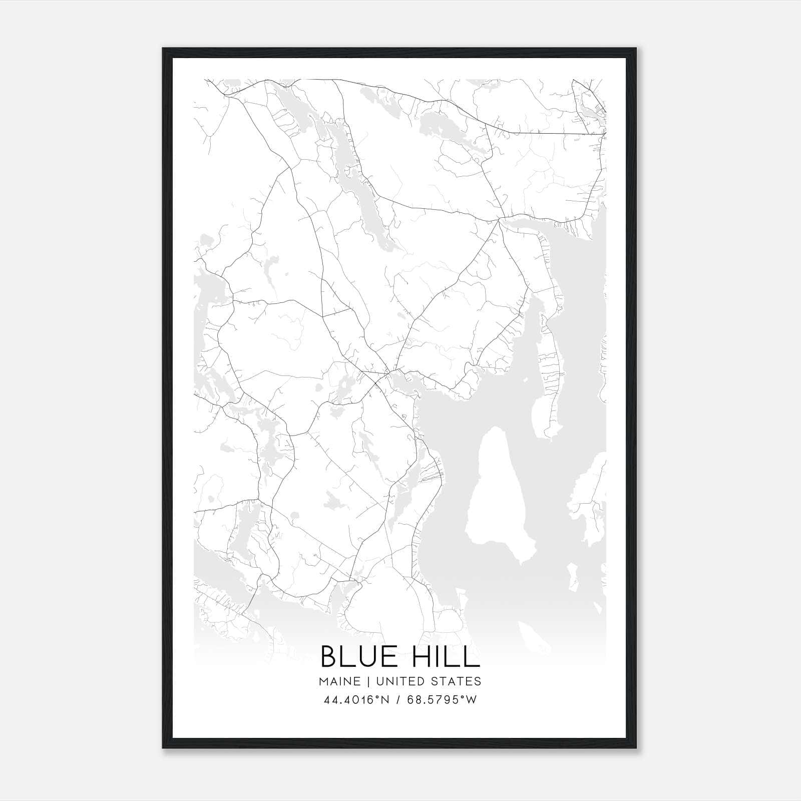 Blue Hill Maine Map Poster, Modern Home Decor Wall Art Print Blue Hill Maine Map Poster, Modern Home Decor Wall Art Print