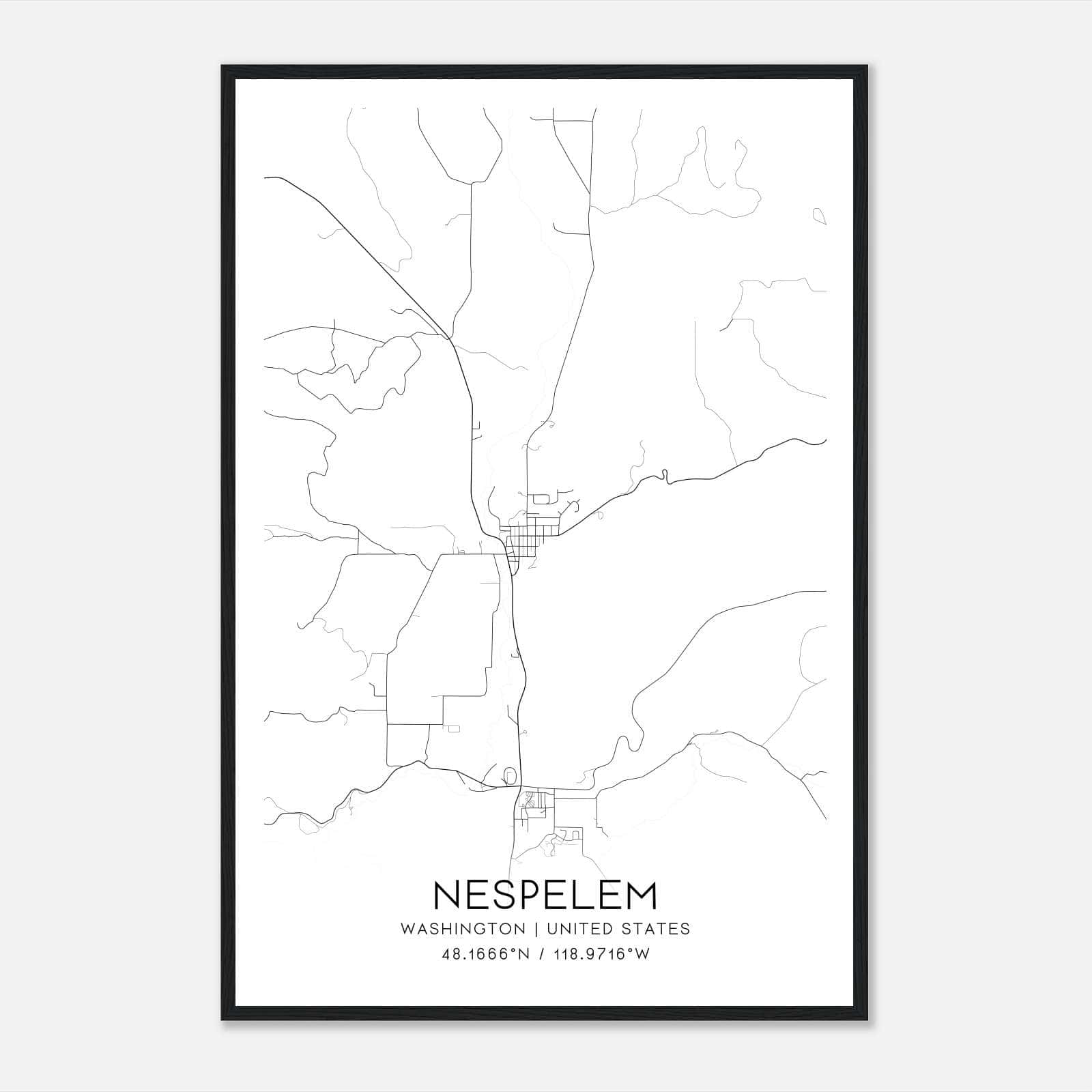 Nespelem Washington Map Poster, Modern Home Decor Wall Art Print Nespelem Washington Map Poster, Modern Home Decor Wall Art Print