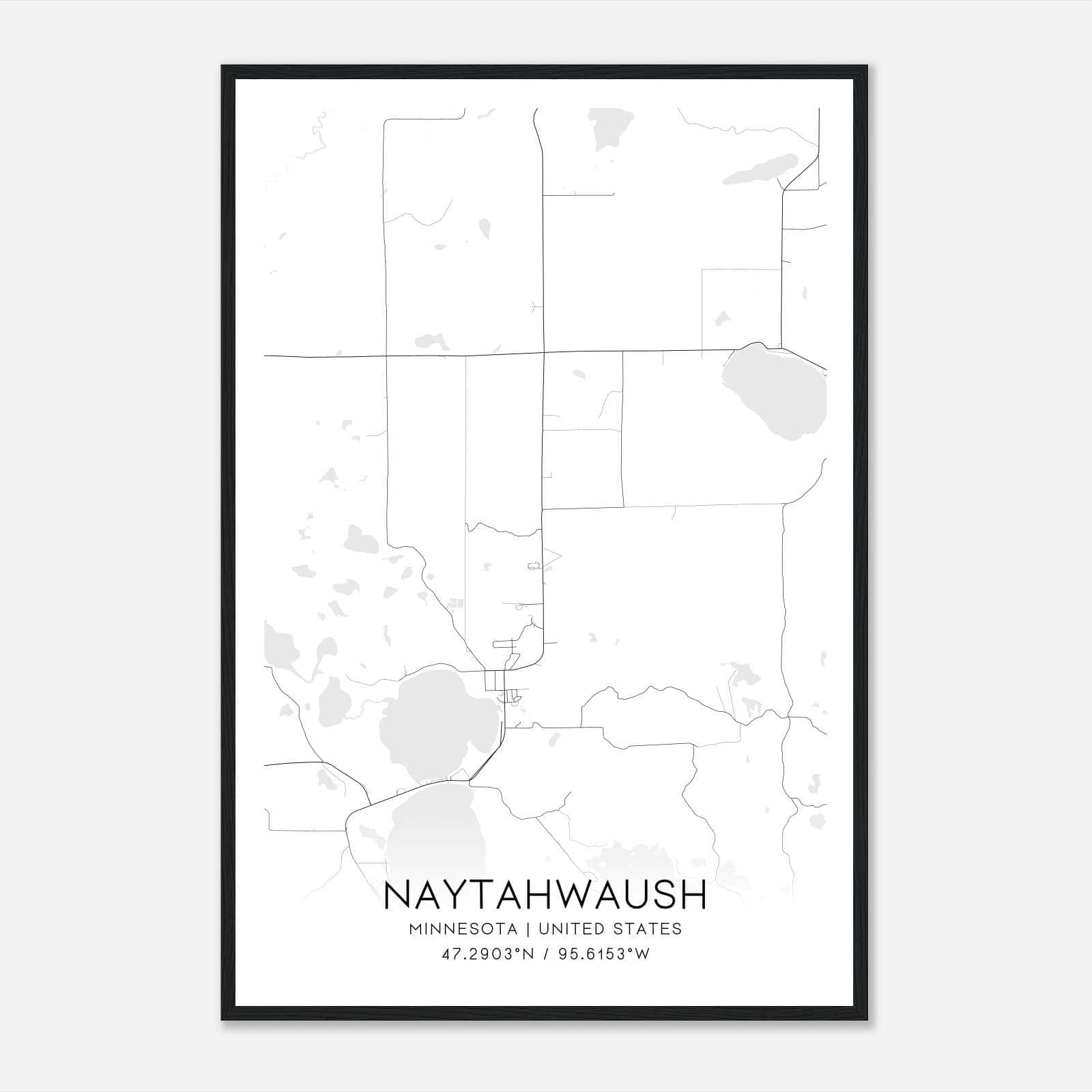 Naytahwaush Minnesota Map Poster, Modern Home Decor Wall Art Print Naytahwaush Minnesota Map Poster, Modern Home Decor Wall Art Print