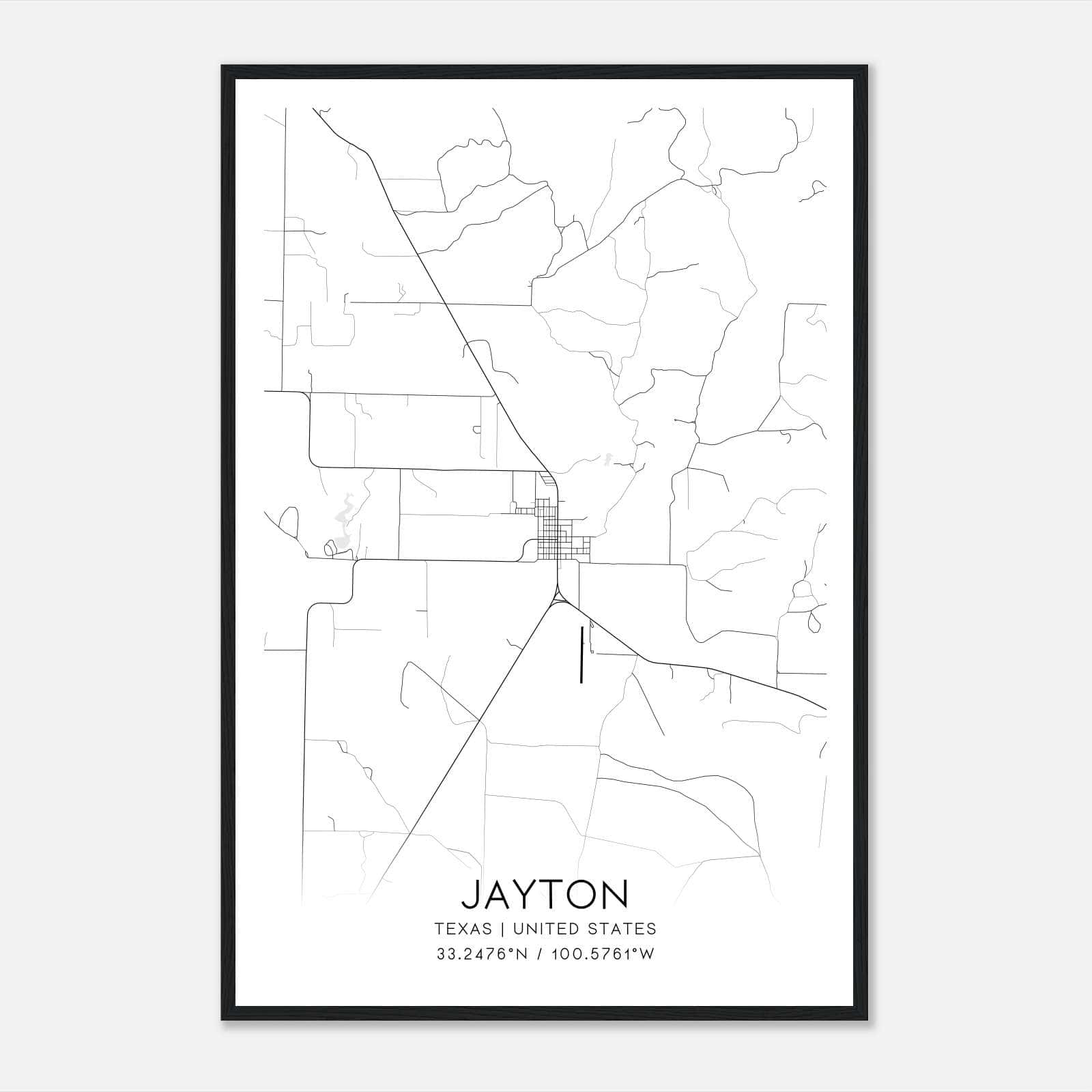 Jayton Texas Map Poster, Modern Home Decor Wall Art Print Jayton Texas Map Poster, Modern Home Decor Wall Art Print