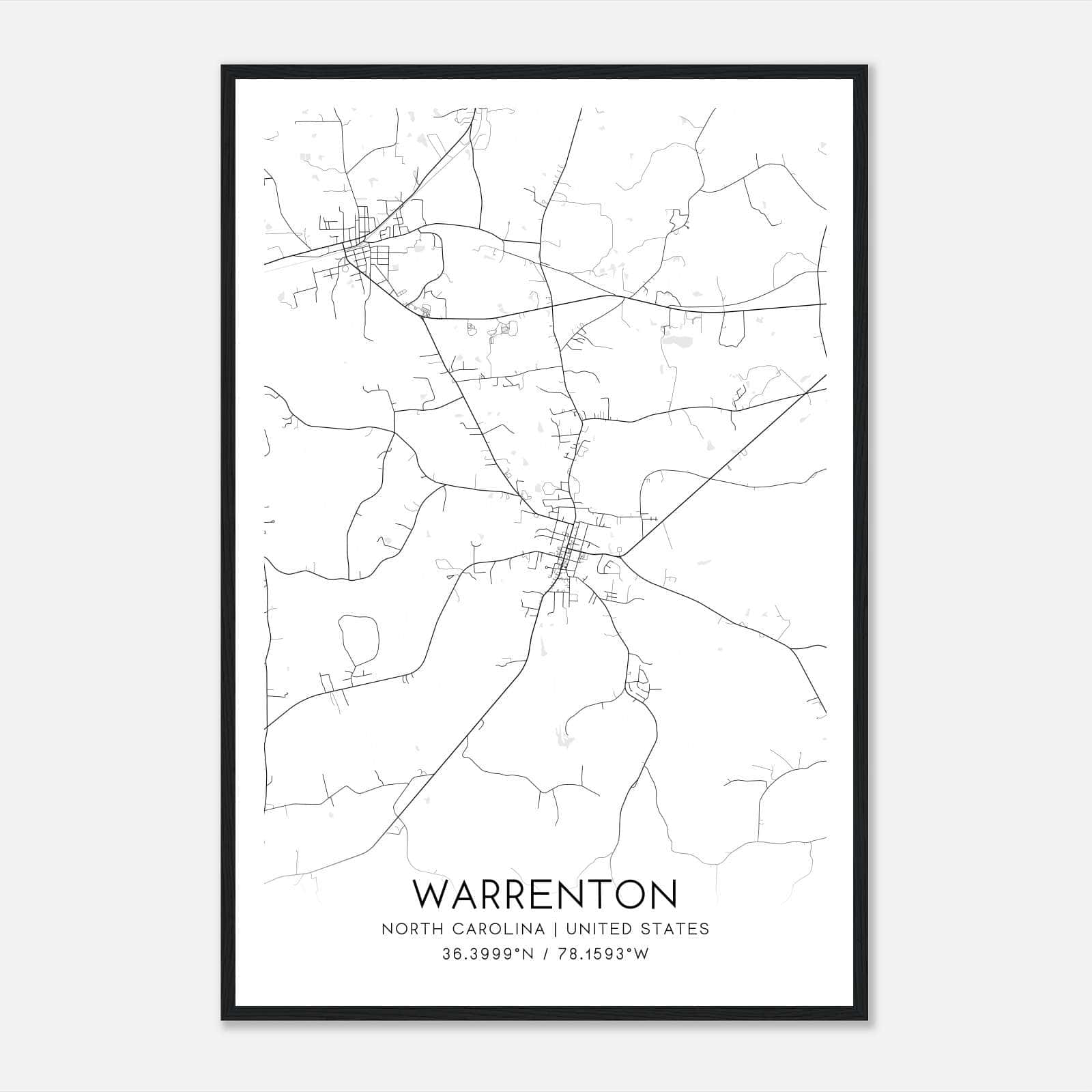 Warrenton North Carolina Map Poster, Modern Home Decor Wall Art Print Warrenton North Carolina Map Poster, Modern Home Decor Wall Art Print