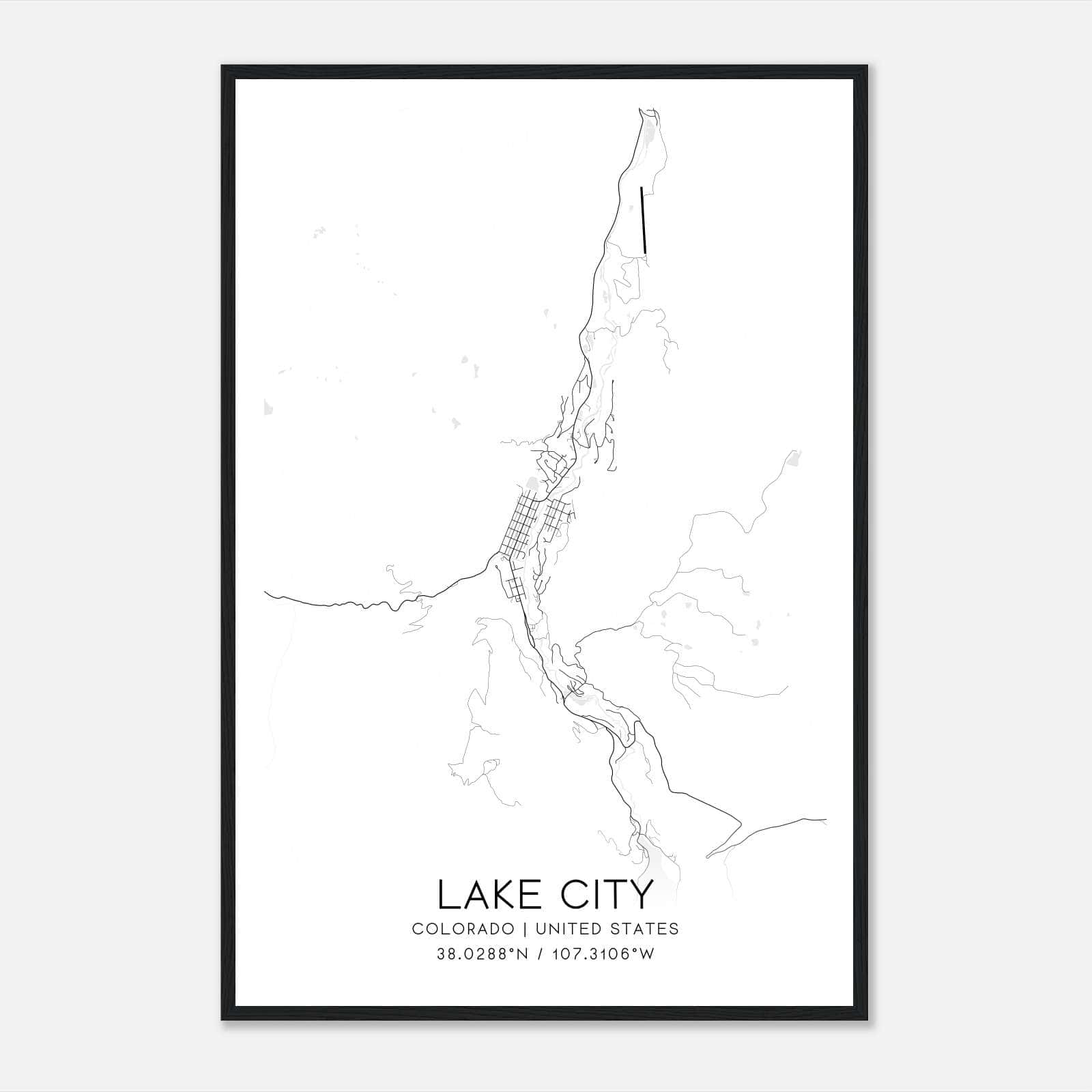 Lake City Colorado Map Poster, Modern Home Decor Wall Art Print Lake City Colorado Map Poster, Modern Home Decor Wall Art Print