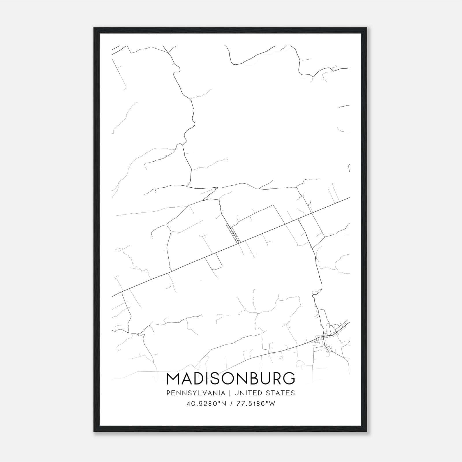 Madisonburg Pennsylvania Map Poster, Modern Home Decor Wall Art Print Madisonburg Pennsylvania Map Poster, Modern Home Decor Wall Art Print