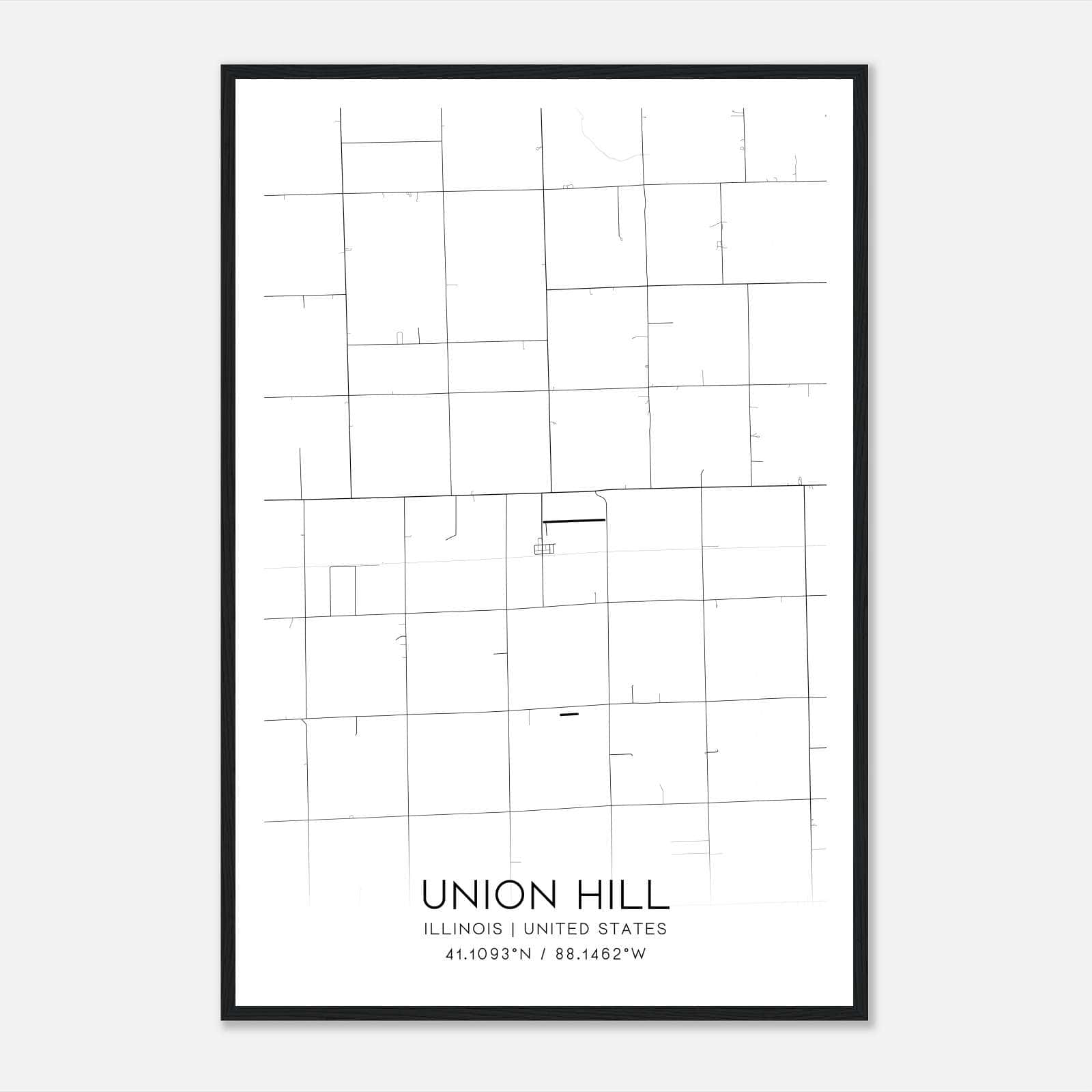 Union Hill Illinois Map Poster, Modern Home Decor Wall Art Print Union Hill Illinois Map Poster, Modern Home Decor Wall Art Print