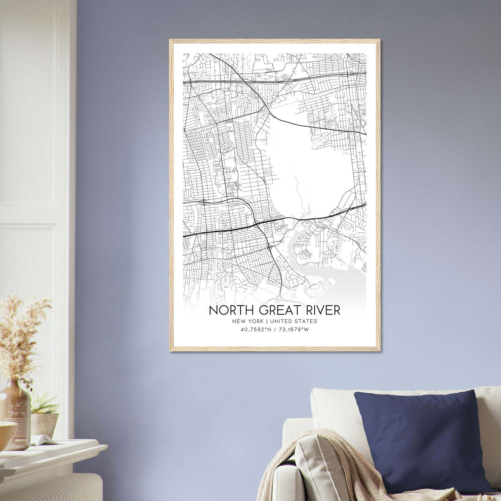 Deerfield Kansas Map Poster, Modern Home Decor Wall Art Print (Copy)