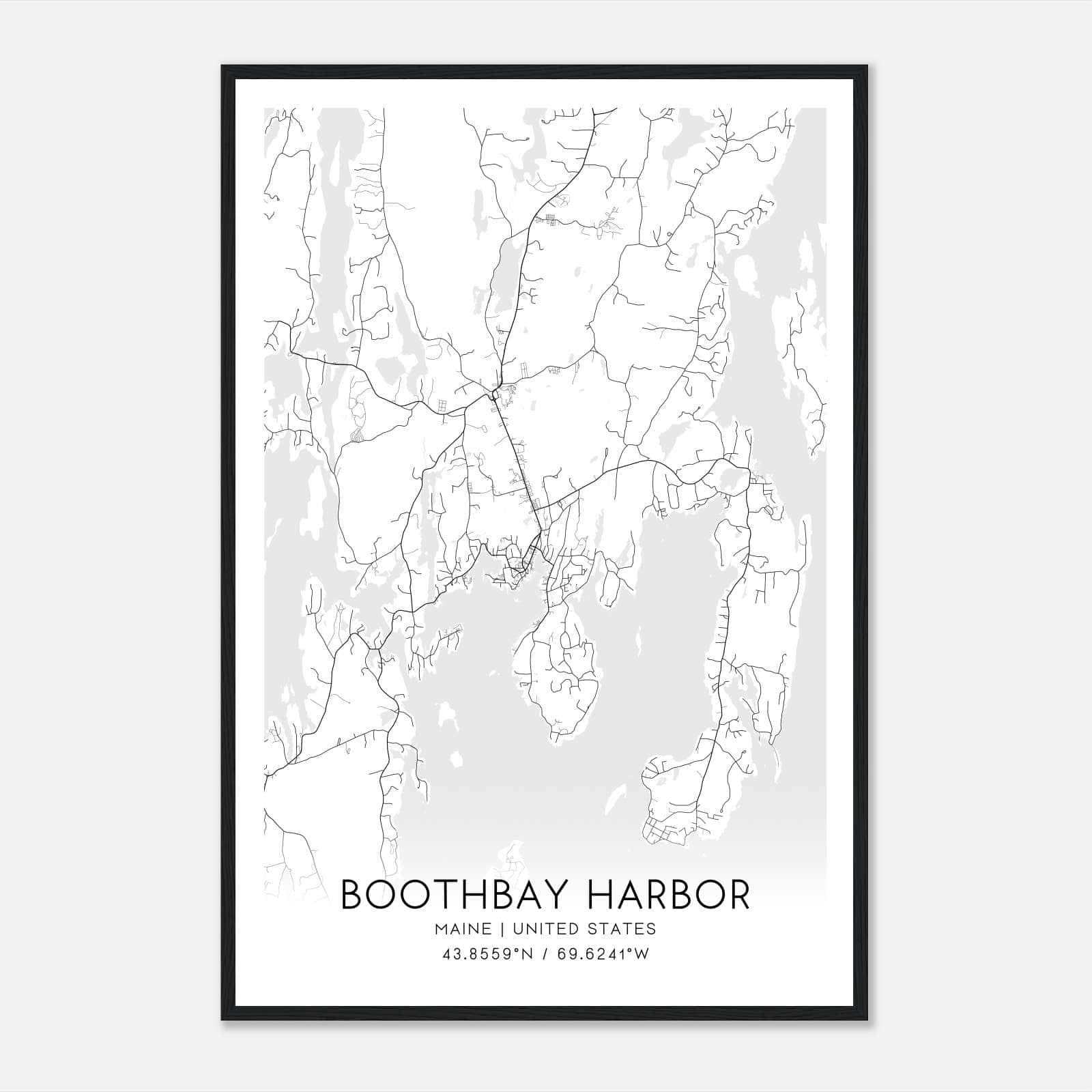 Boothbay Harbor Maine Map Poster, Modern Home Decor Wall Art Print Boothbay Harbor Maine Map Poster, Modern Home Decor Wall Art Print