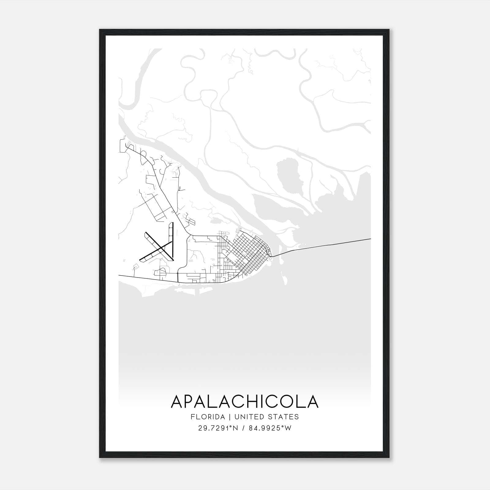 Apalachicola Florida Map Poster, Modern Home Decor Wall Art Print Apalachicola Florida Map Poster, Modern Home Decor Wall Art Print