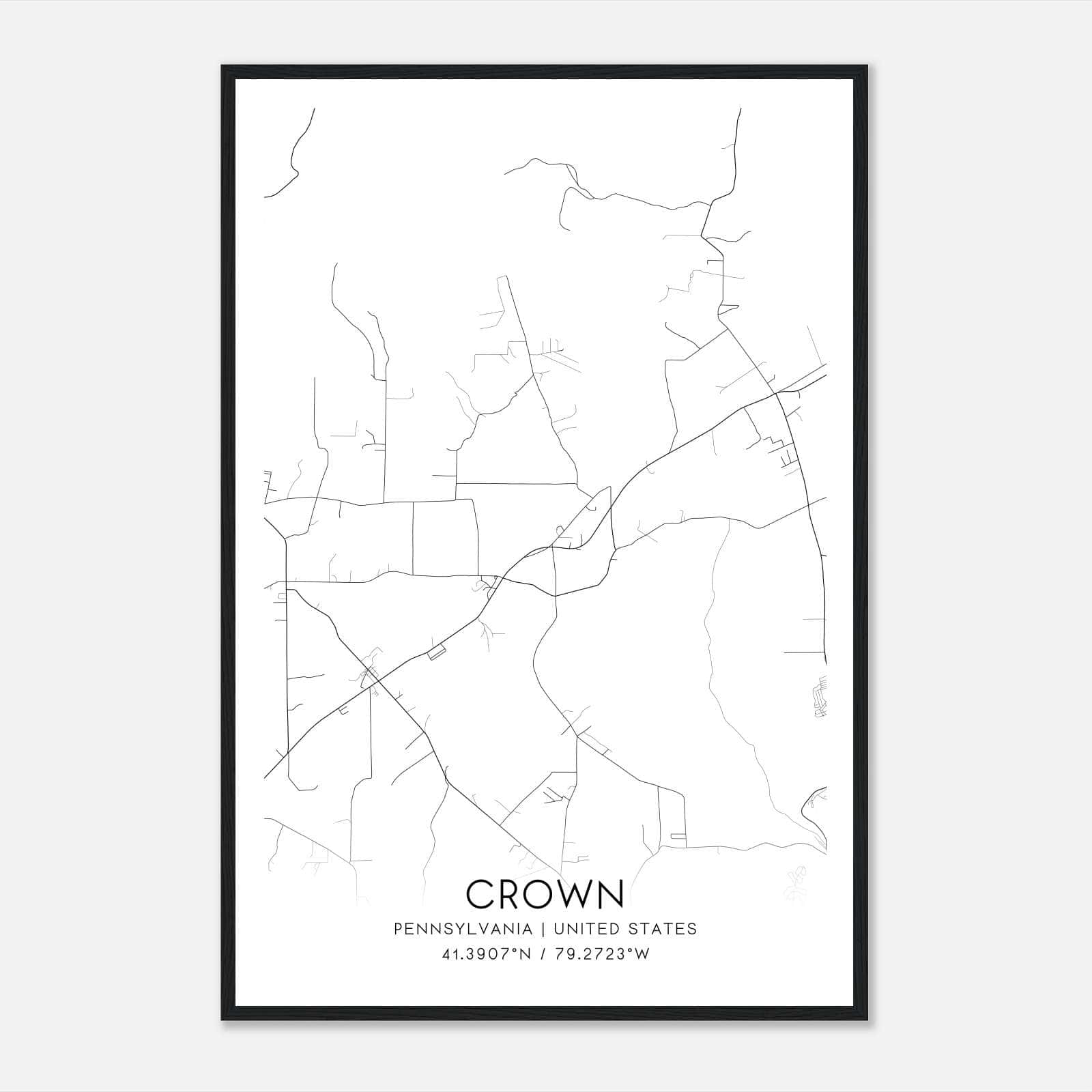 Crown Pennsylvania Map Poster, Modern Home Decor Wall Art Print Crown Pennsylvania Map Poster, Modern Home Decor Wall Art Print
