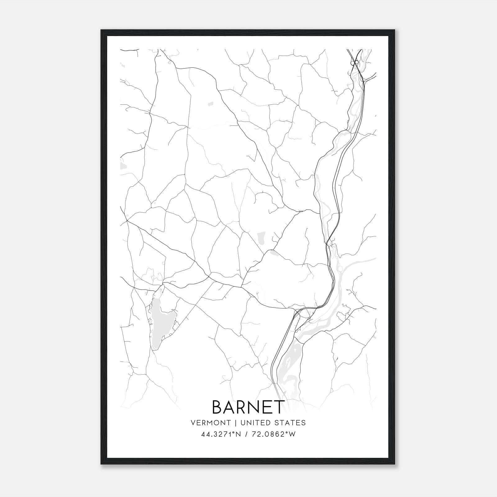 Barnet Vermont Map Poster, Modern Home Decor Wall Art Print Barnet Vermont Map Poster, Modern Home Decor Wall Art Print