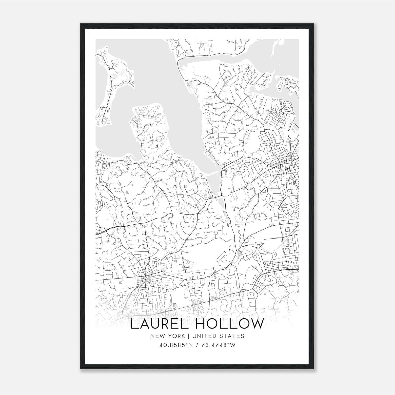 Laurel Hollow New York Map Poster, Modern Home Decor Wall Art Print Laurel Hollow New York Map Poster, Modern Home Decor Wall Art Print