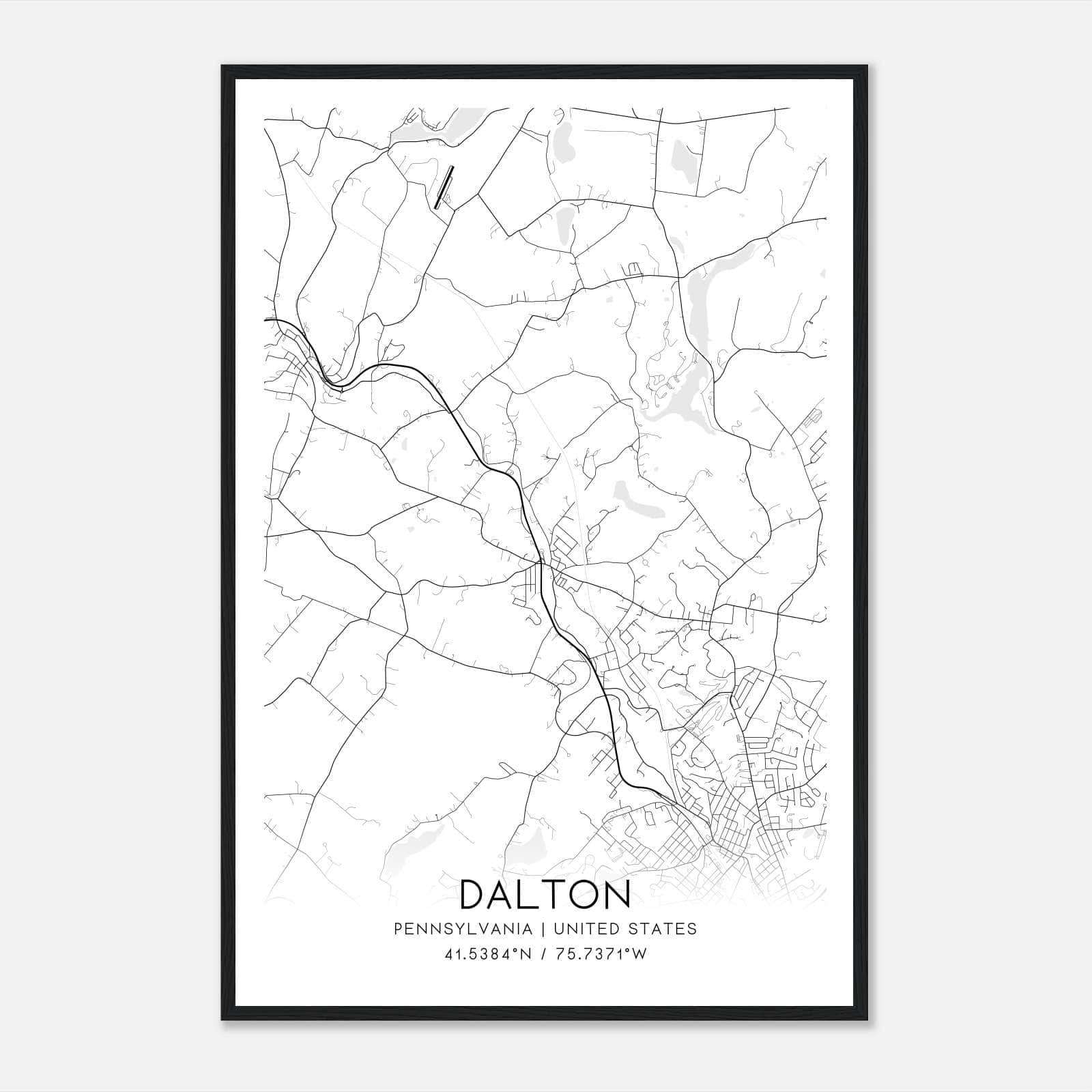 Dalton Pennsylvania Map Poster, Modern Home Decor Wall Art Print Dalton Pennsylvania Map Poster, Modern Home Decor Wall Art Print