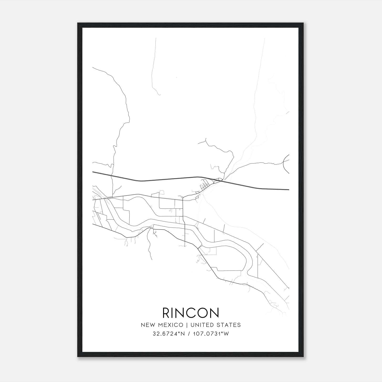 Rincon New Mexico Map Poster, Modern Home Decor Wall Art Print Rincon New Mexico Map Poster, Modern Home Decor Wall Art Print