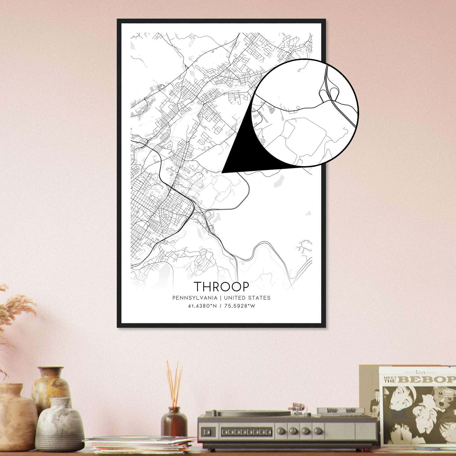 Deerfield Kansas Map Poster, Modern Home Decor Wall Art Print (Copy)
