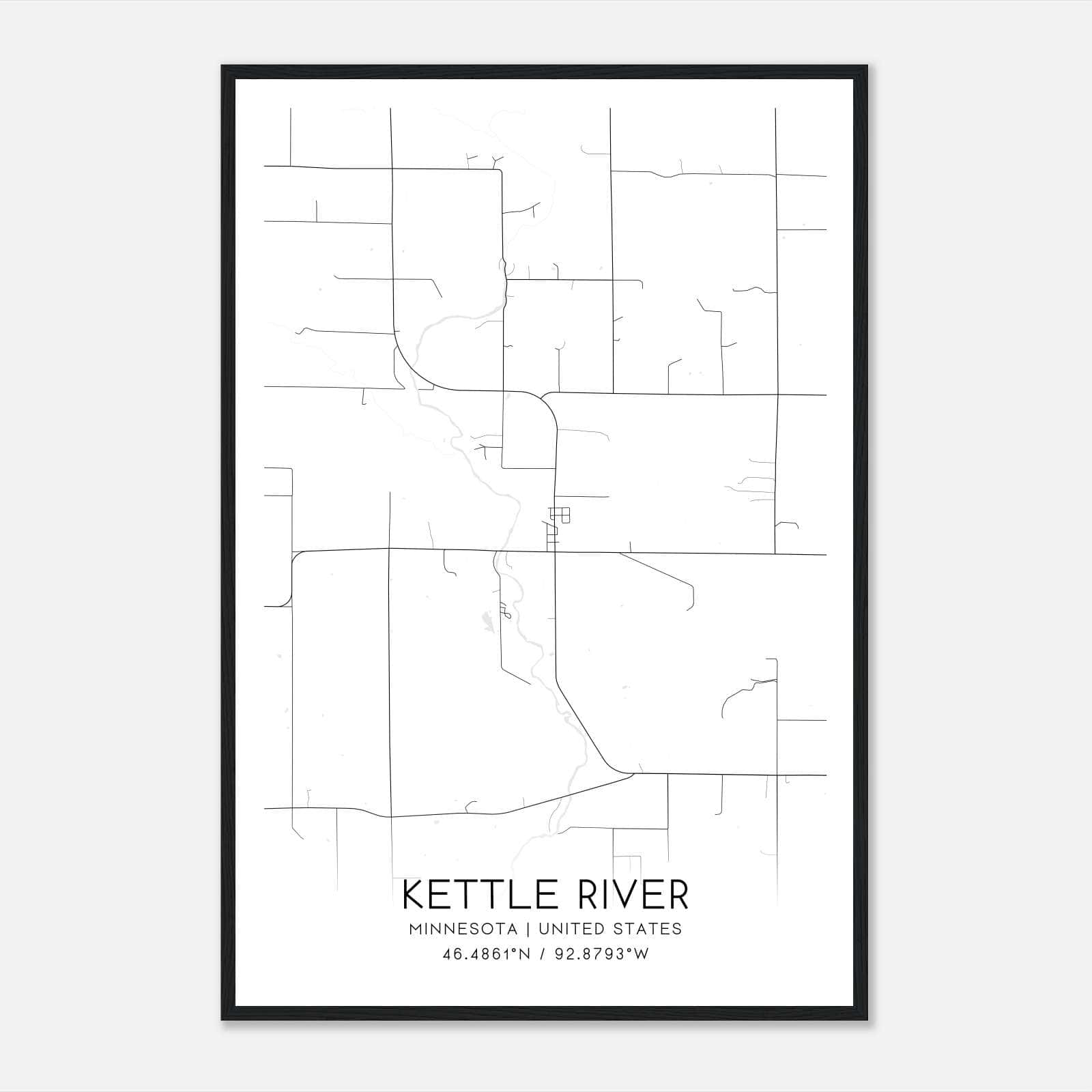 Kettle River Minnesota Map Poster, Modern Home Decor Wall Art Print Kettle River Minnesota Map Poster, Modern Home Decor Wall Art Print