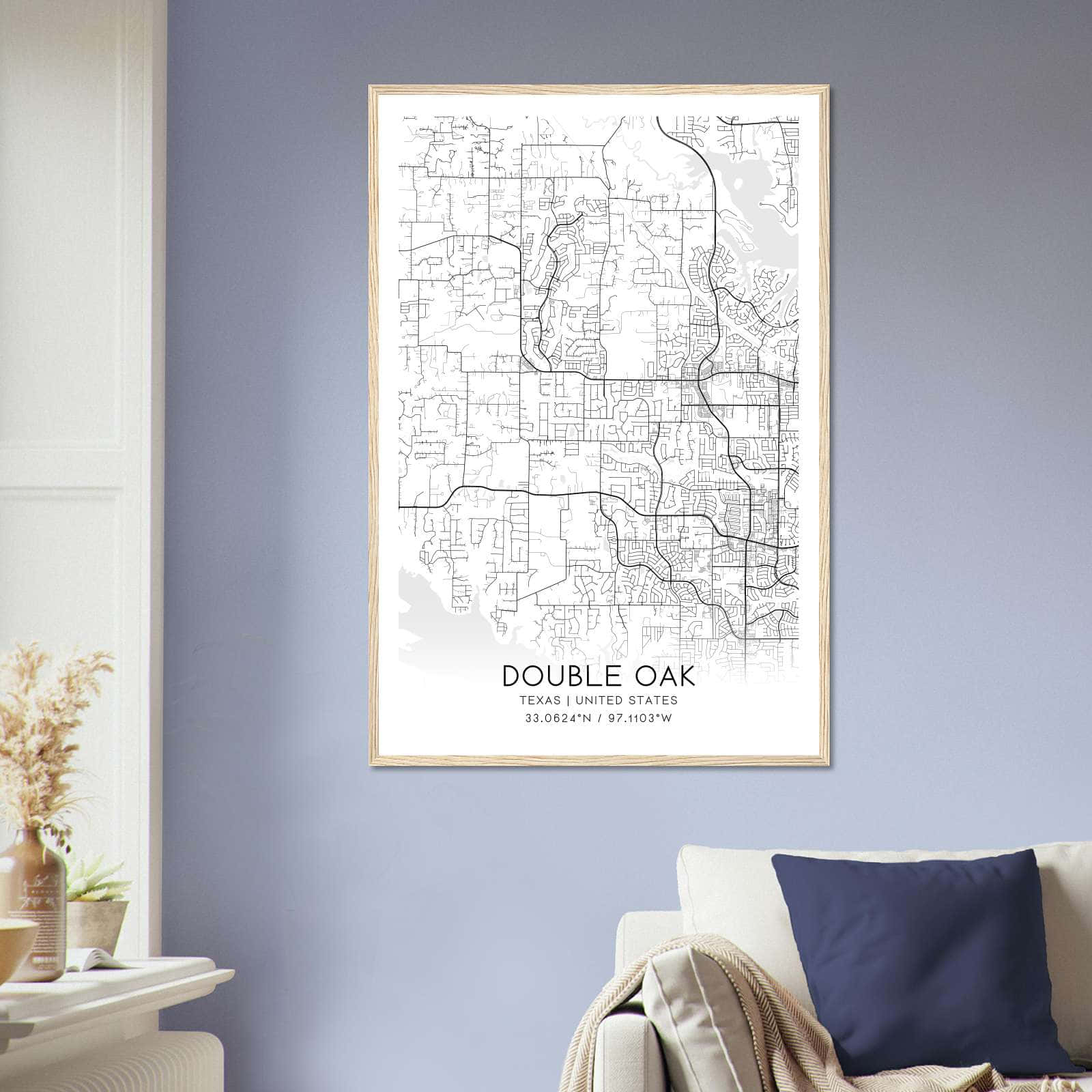 Deerfield Kansas Map Poster, Modern Home Decor Wall Art Print (Copy)