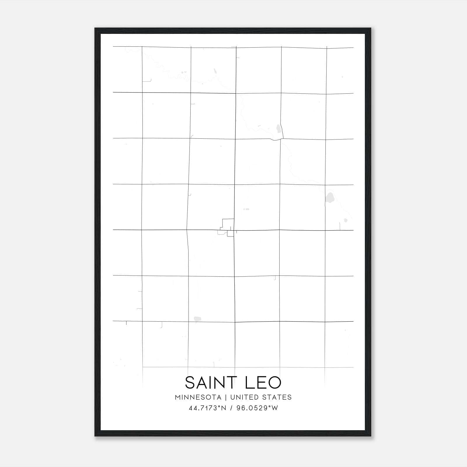 Saint Leo Minnesota Map Poster, Modern Home Decor Wall Art Print Saint Leo Minnesota Map Poster, Modern Home Decor Wall Art Print