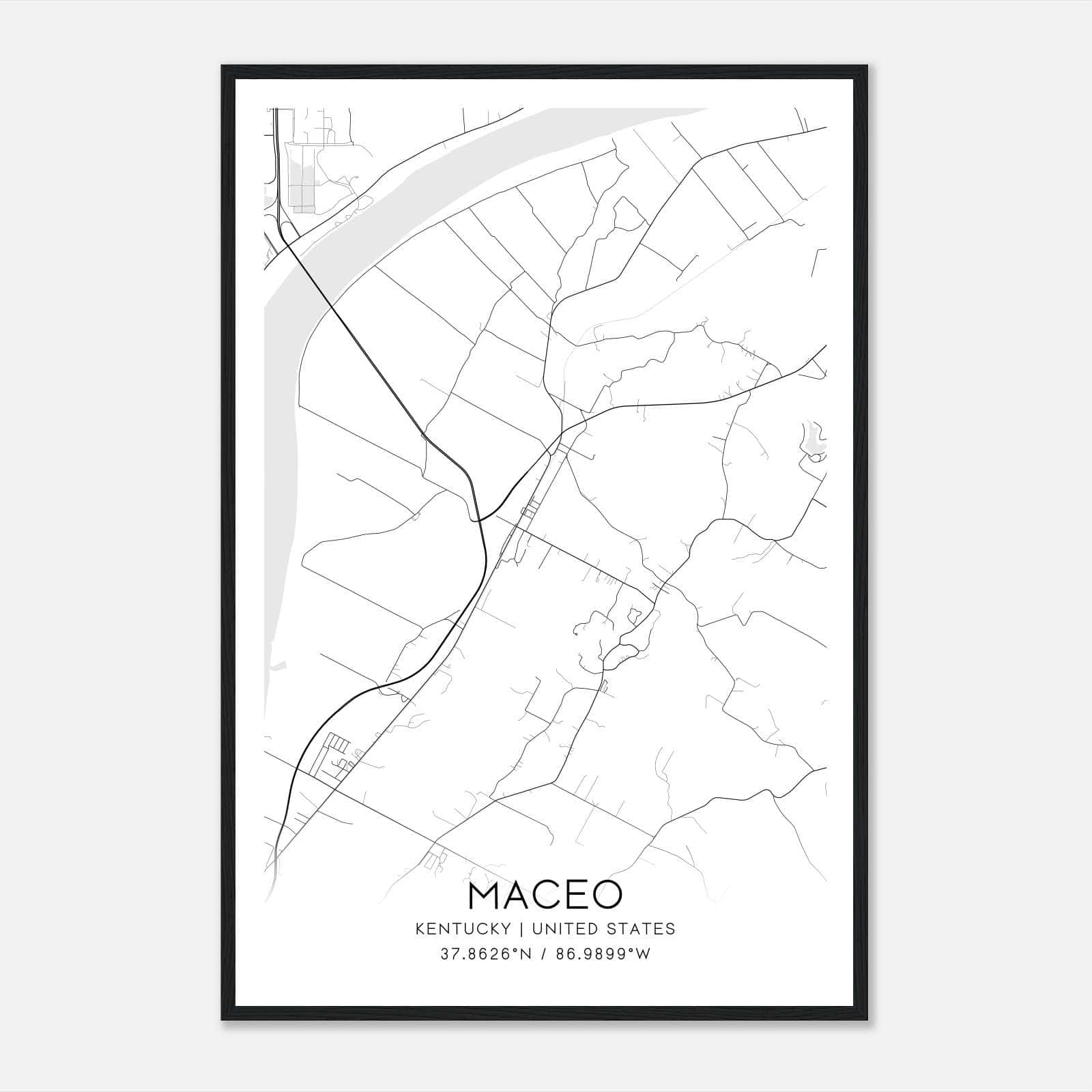 Maceo Kentucky Map Poster, Modern Home Decor Wall Art Print Maceo Kentucky Map Poster, Modern Home Decor Wall Art Print