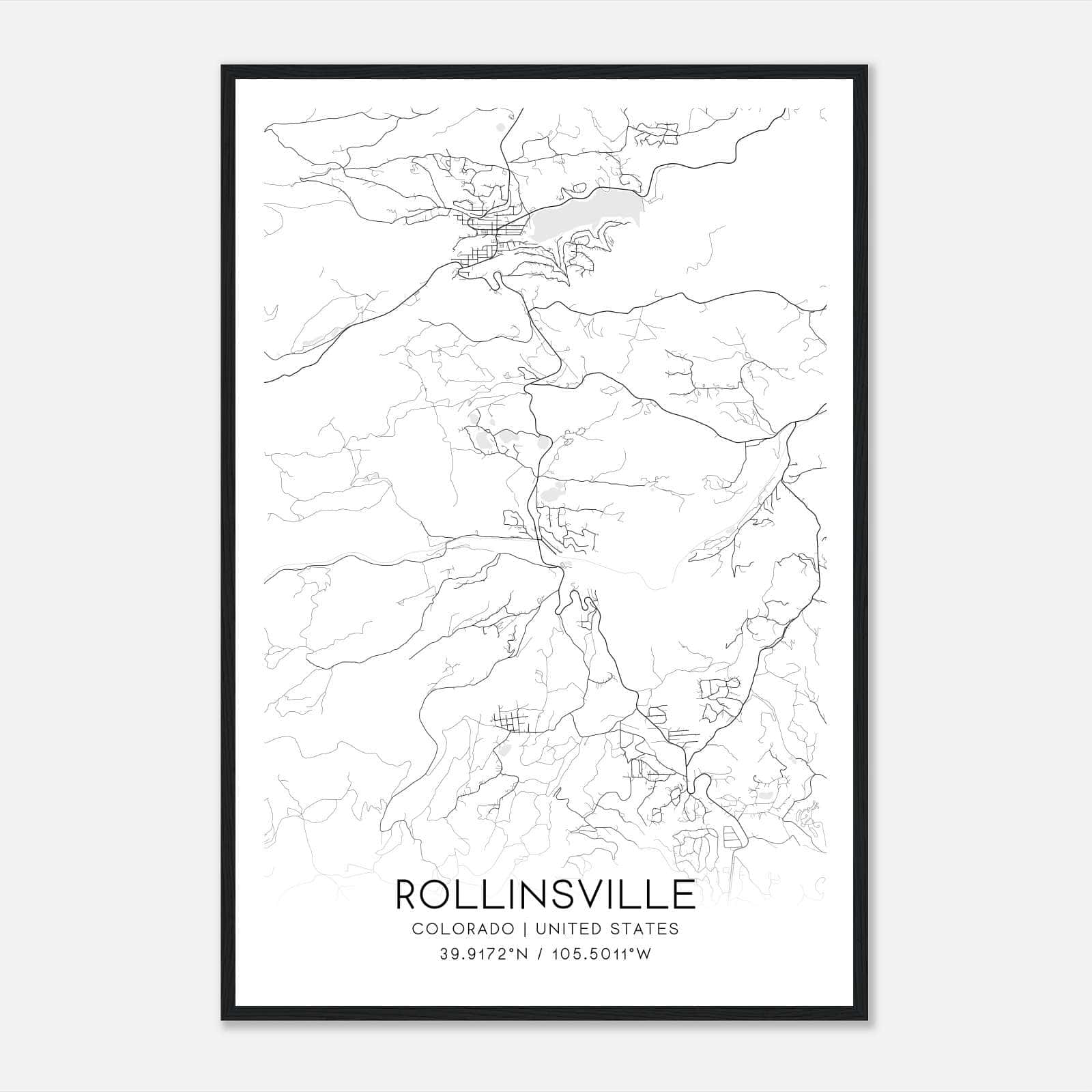 Rollinsville Colorado Map Poster, Modern Home Decor Wall Art Print Rollinsville Colorado Map Poster, Modern Home Decor Wall Art Print