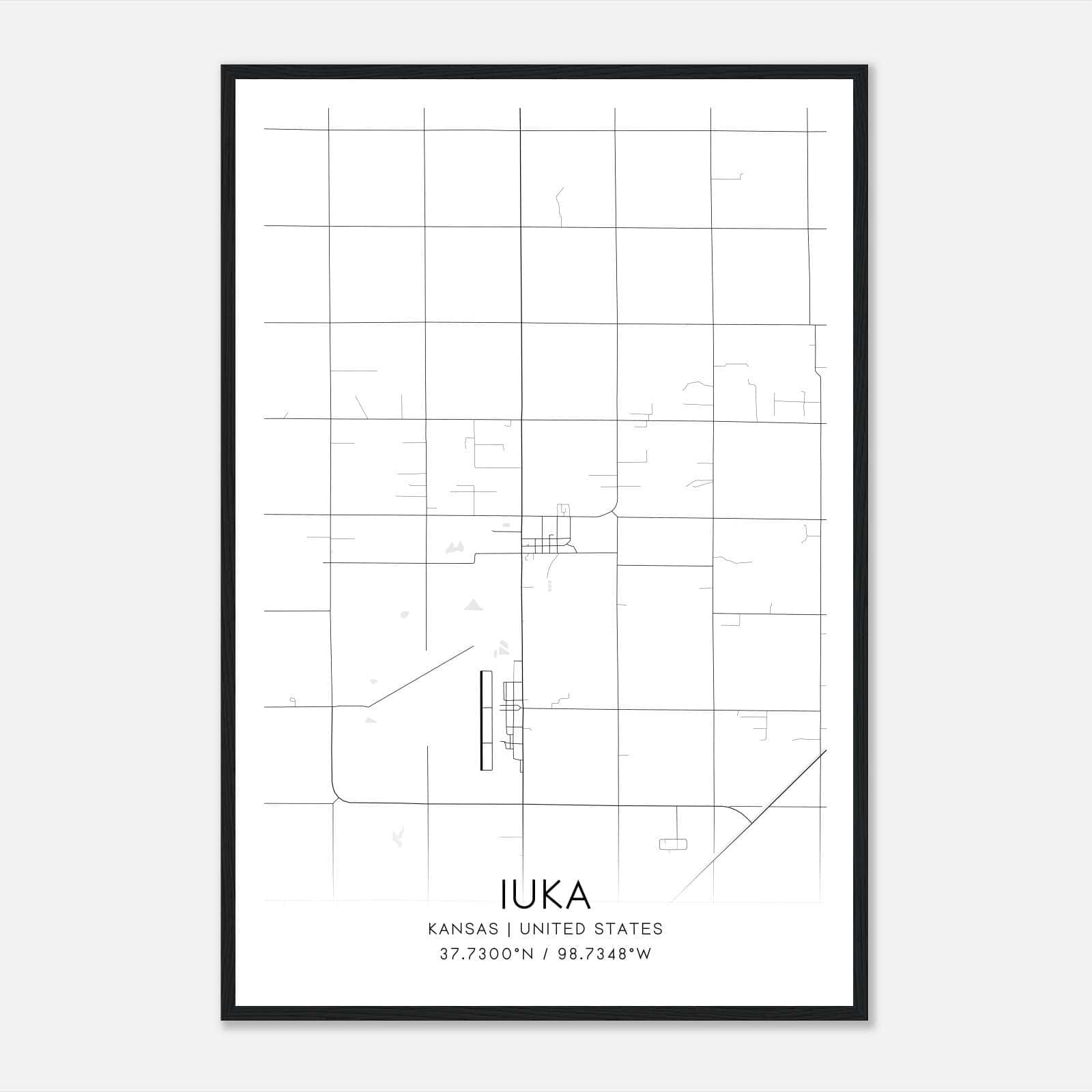 Iuka Kansas Map Poster, Modern Home Decor Wall Art Print Iuka Kansas Map Poster, Modern Home Decor Wall Art Print