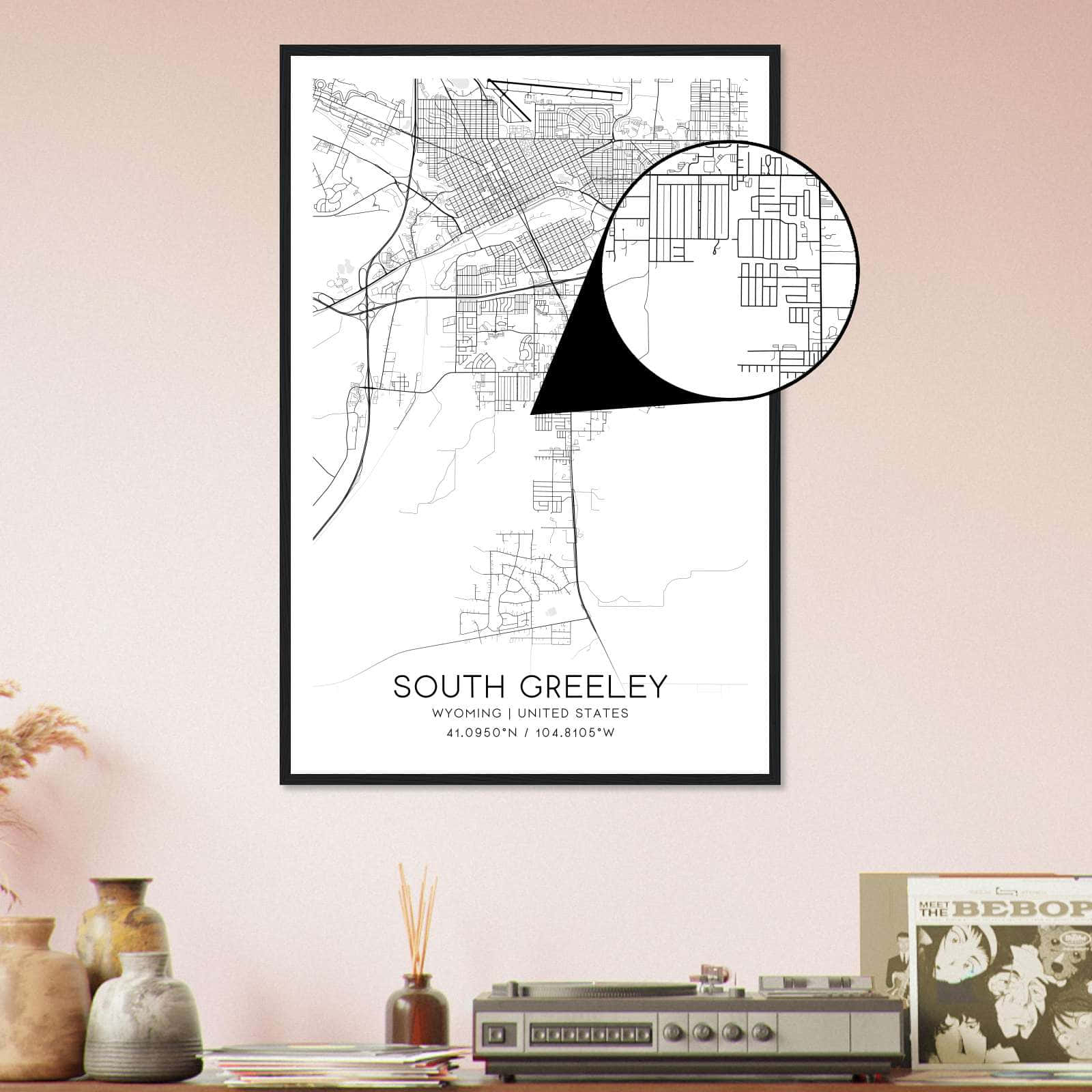 Deerfield Kansas Map Poster, Modern Home Decor Wall Art Print (Copy)