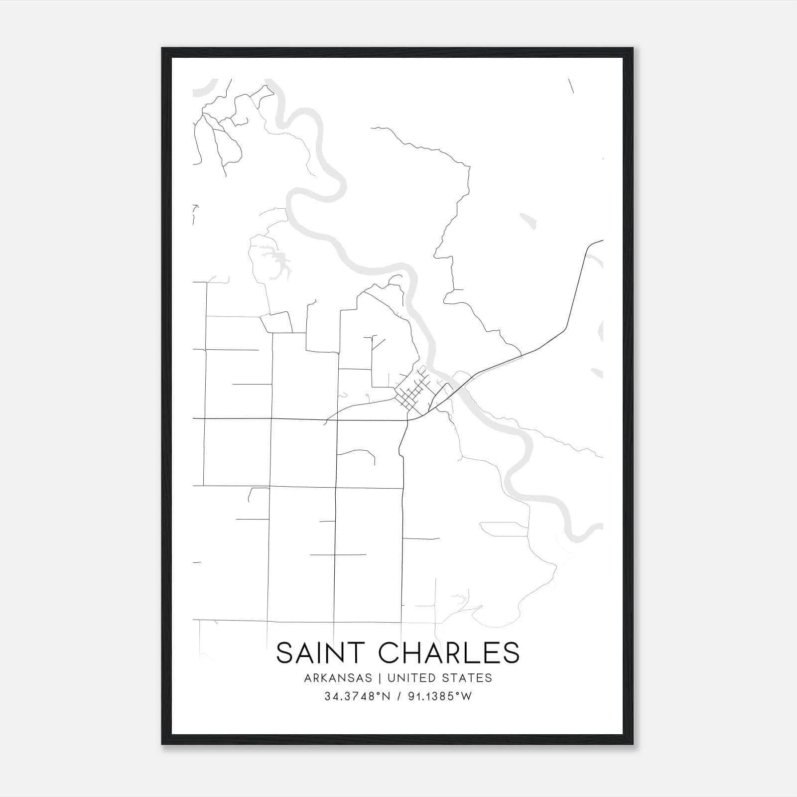 Saint Charles Arkansas Map Poster, Modern Home Decor Wall Art Print Saint Charles Arkansas Map Poster, Modern Home Decor Wall Art Print