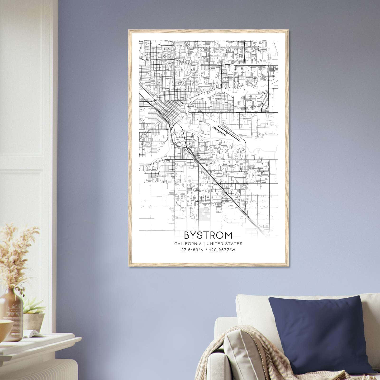 Deerfield Kansas Map Poster, Modern Home Decor Wall Art Print (Copy)
