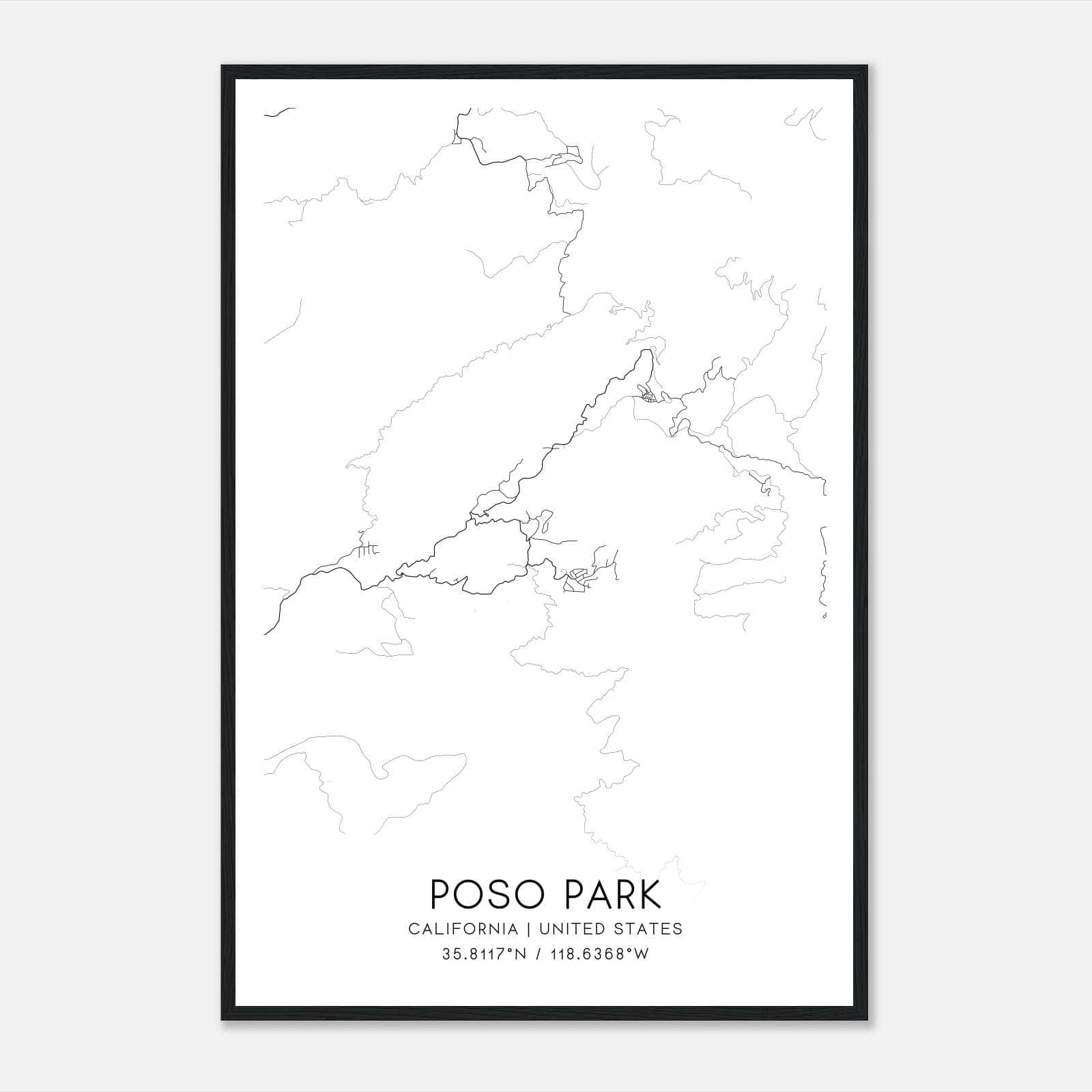 Poso Park California Map Poster, Modern Home Decor Wall Art Print Poso Park California Map Poster, Modern Home Decor Wall Art Print