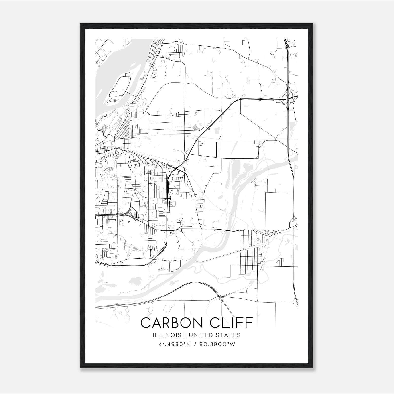 Carbon Cliff Illinois Map Poster, Modern Home Decor Wall Art Print Carbon Cliff Illinois Map Poster, Modern Home Decor Wall Art Print