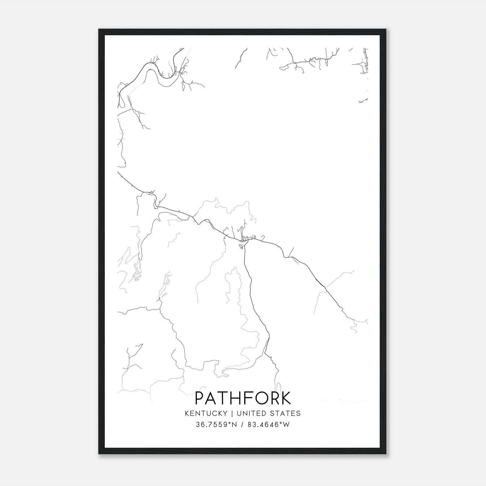 Pathfork Kentucky Map Poster, Modern Home Decor Wall Art Print Pathfork Kentucky Map Poster, Modern Home Decor Wall Art Print