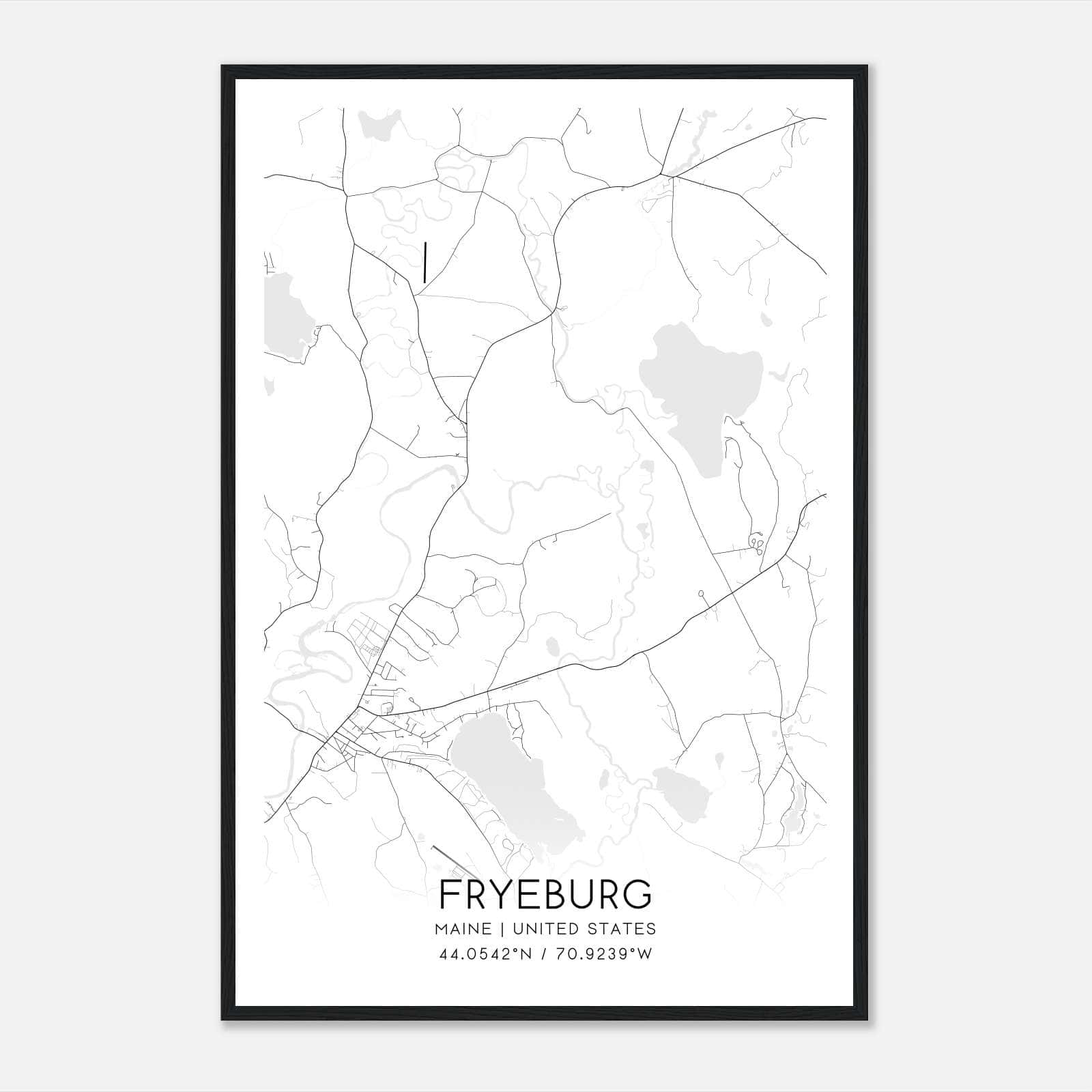 Fryeburg Maine Map Poster, Modern Home Decor Wall Art Print Fryeburg Maine Map Poster, Modern Home Decor Wall Art Print