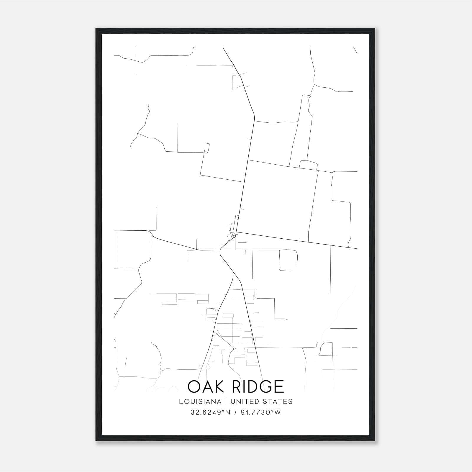 Oak Ridge Louisiana Map Poster, Modern Home Decor Wall Art Print Oak Ridge Louisiana Map Poster, Modern Home Decor Wall Art Print