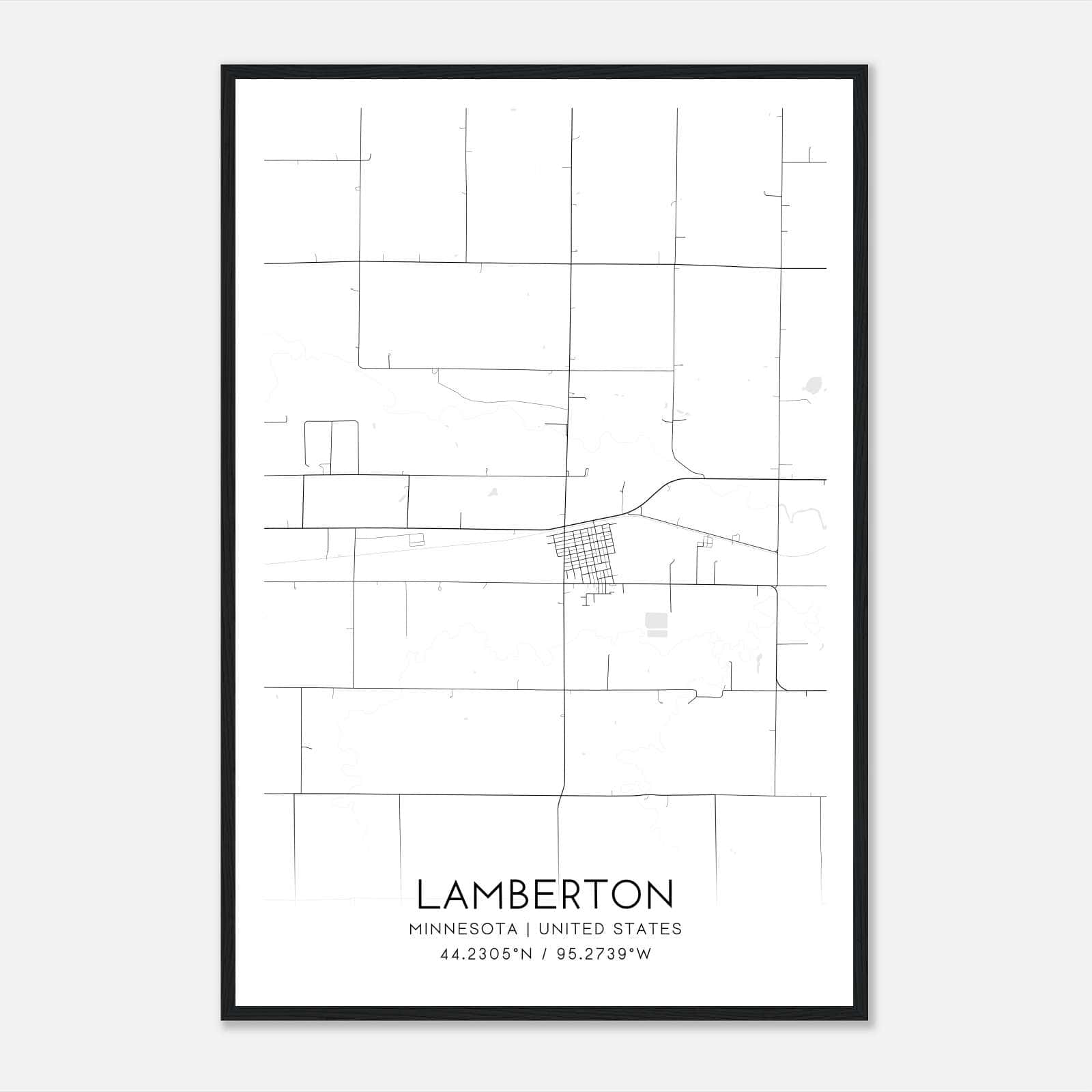 Lamberton Minnesota Map Poster, Modern Home Decor Wall Art Print Lamberton Minnesota Map Poster, Modern Home Decor Wall Art Print