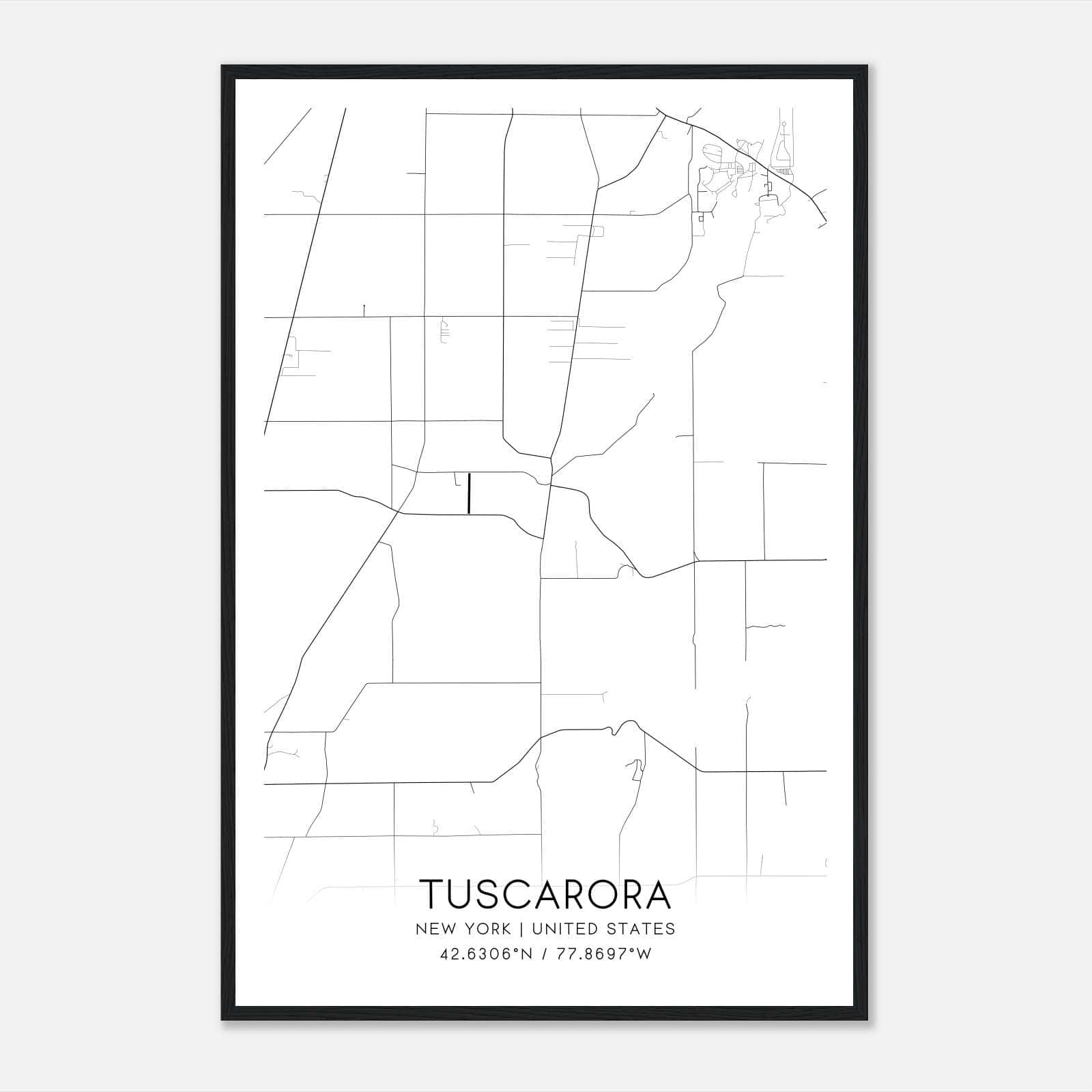 Tuscarora New York Map Poster, Modern Home Decor Wall Art Print Tuscarora New York Map Poster, Modern Home Decor Wall Art Print