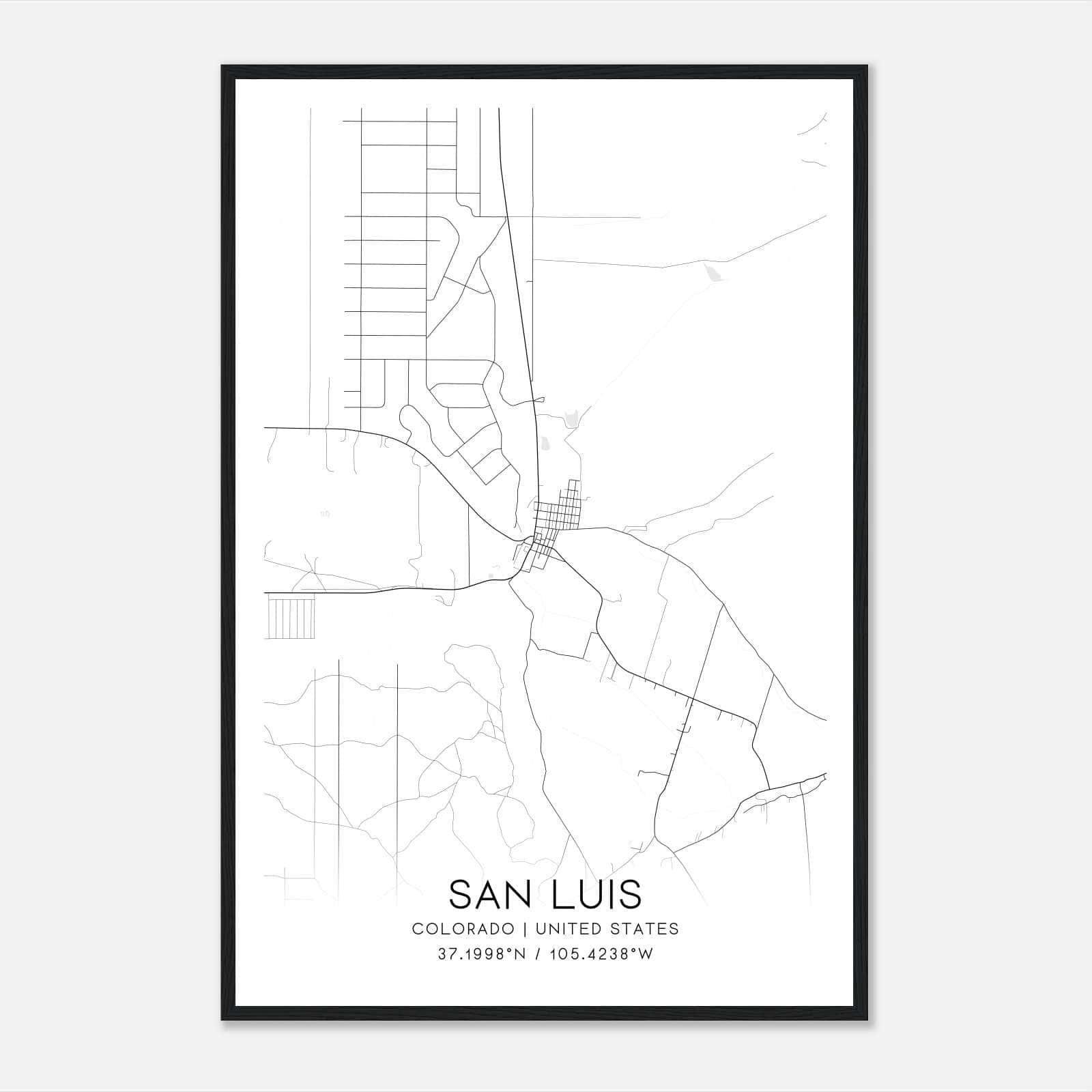 San Luis Colorado Map Poster, Modern Home Decor Wall Art Print San Luis Colorado Map Poster, Modern Home Decor Wall Art Print