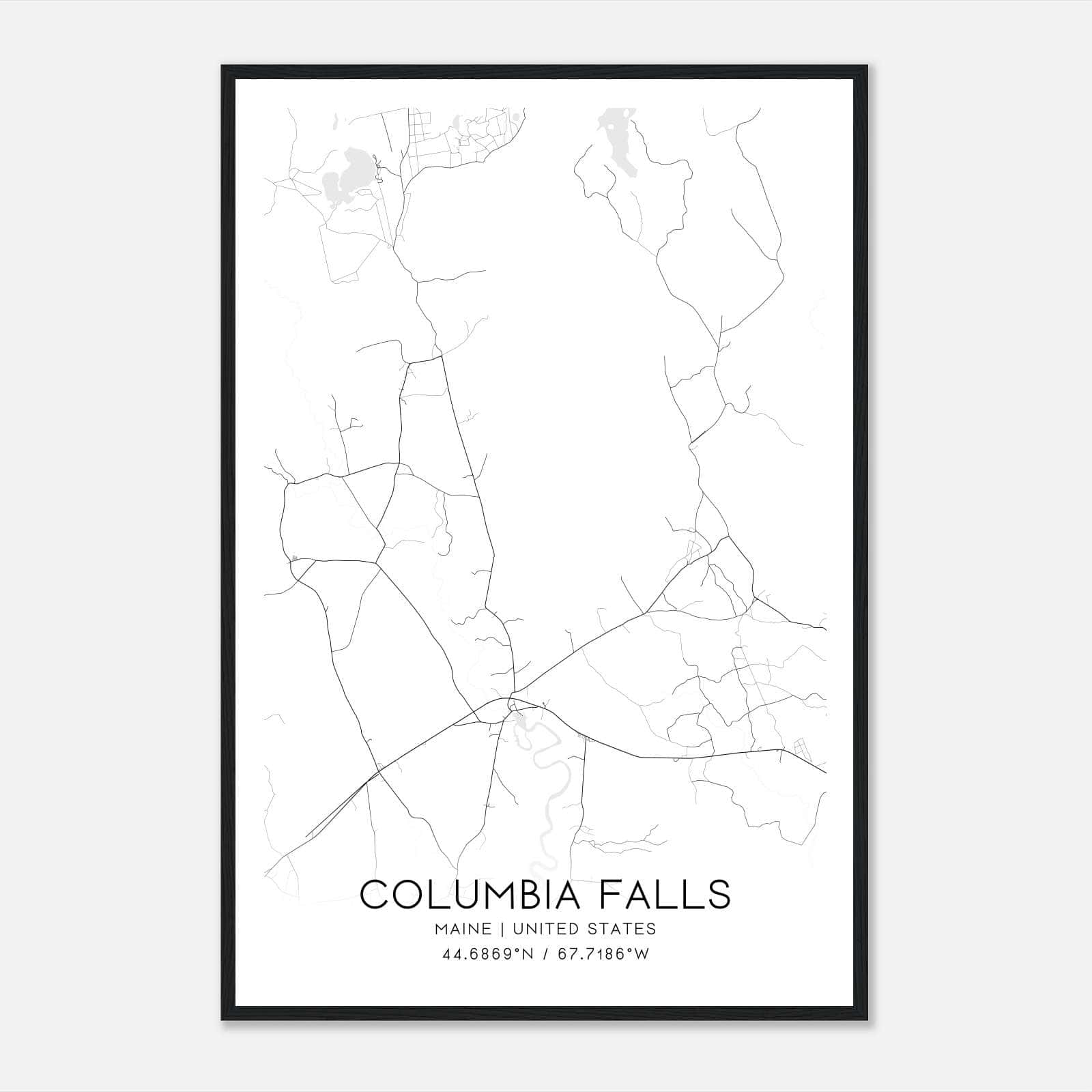 Columbia Falls Maine Map Poster, Modern Home Decor Wall Art Print Columbia Falls Maine Map Poster, Modern Home Decor Wall Art Print