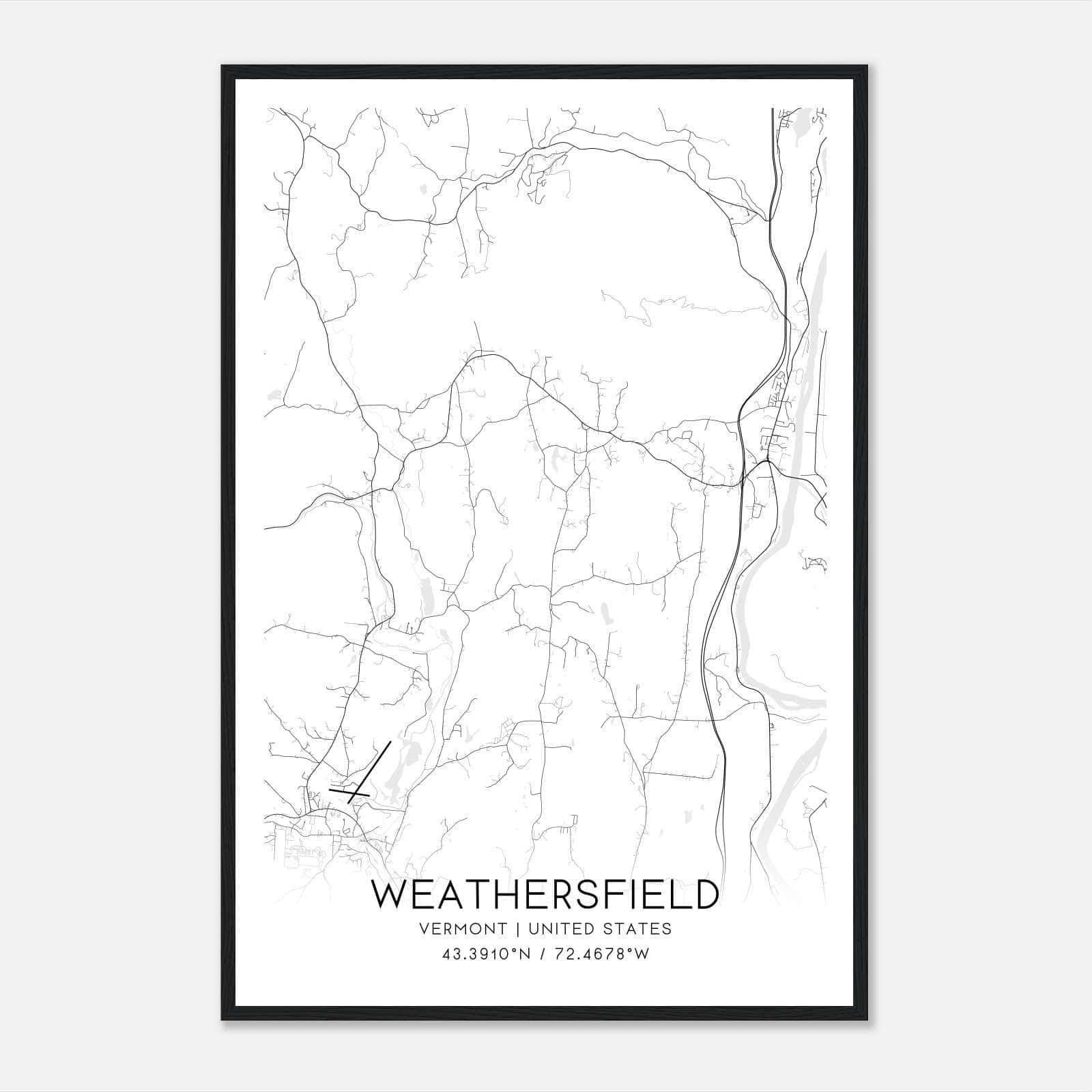 Weathersfield Vermont Map Poster, Modern Home Decor Wall Art Print Weathersfield Vermont Map Poster, Modern Home Decor Wall Art Print