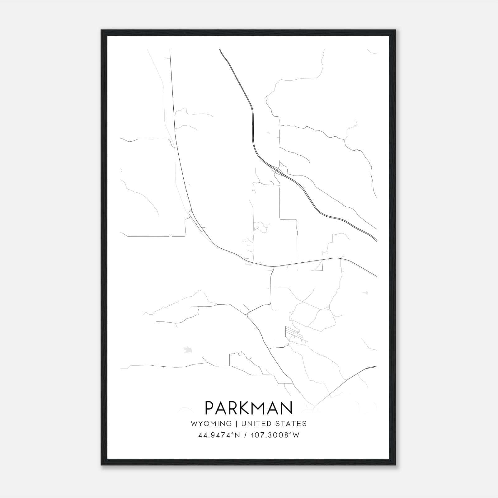 Parkman Wyoming Map Poster, Modern Home Decor Wall Art Print Parkman Wyoming Map Poster, Modern Home Decor Wall Art Print