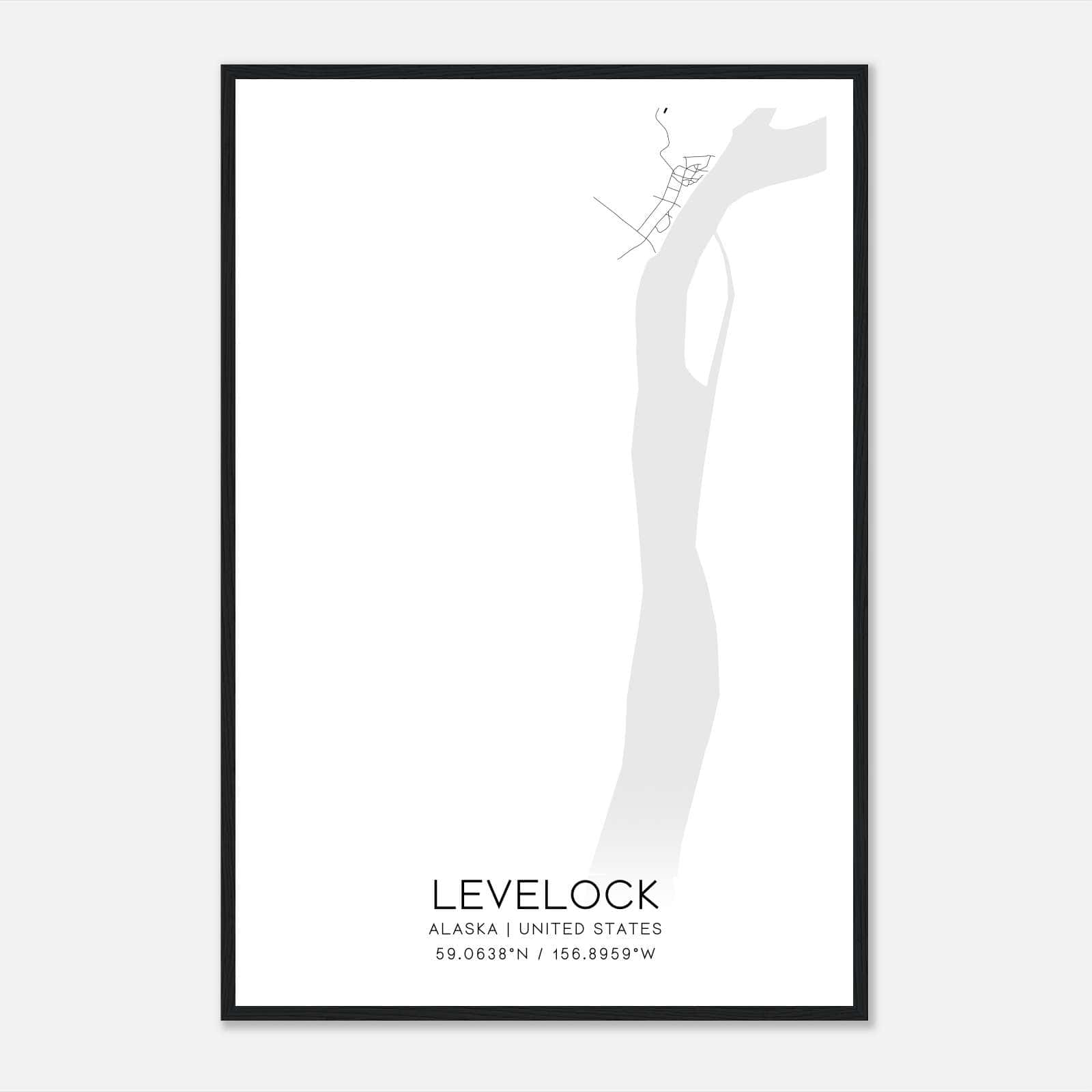 Levelock Alaska Map Poster, Modern Home Decor Wall Art Print Levelock Alaska Map Poster, Modern Home Decor Wall Art Print