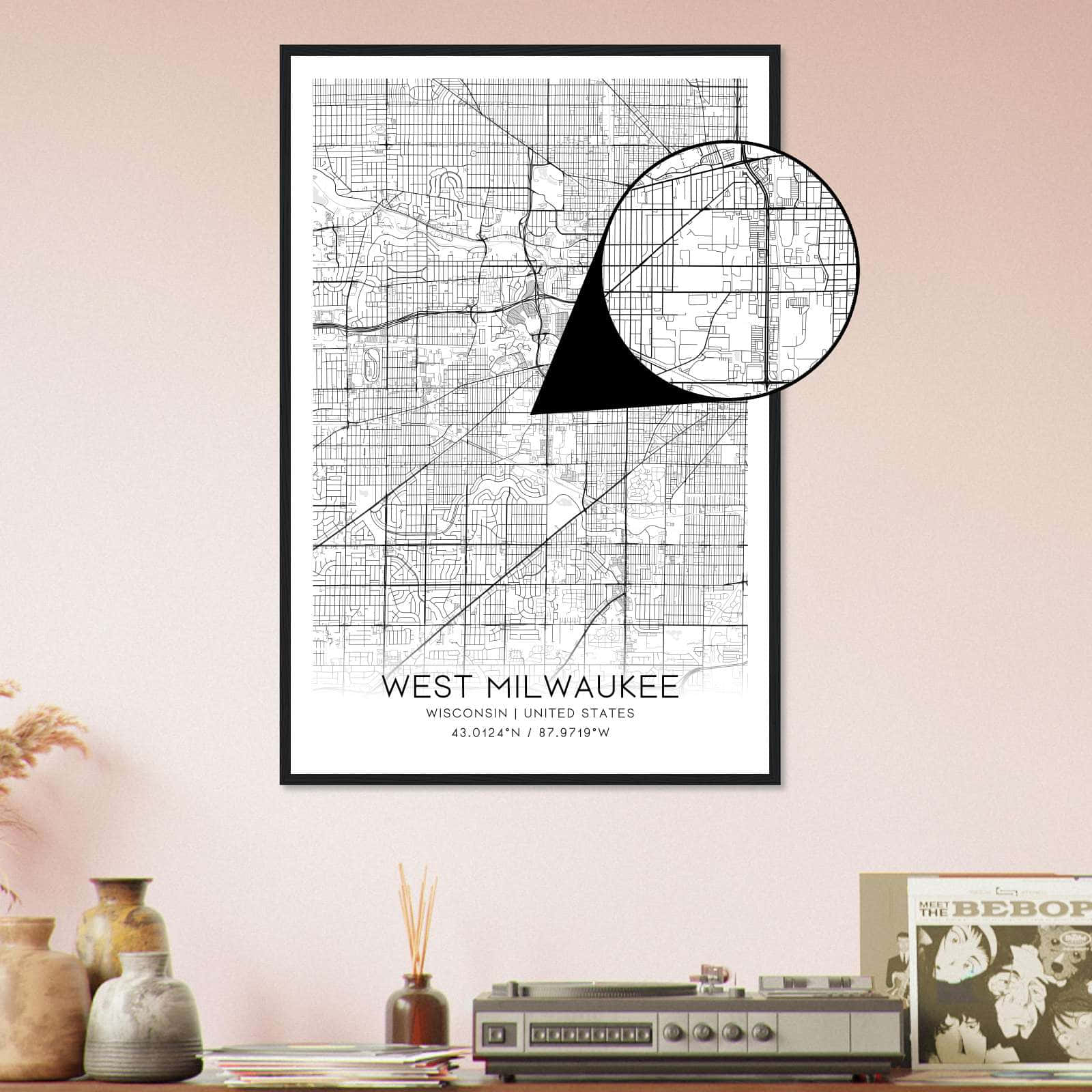 Deerfield Kansas Map Poster, Modern Home Decor Wall Art Print (Copy)