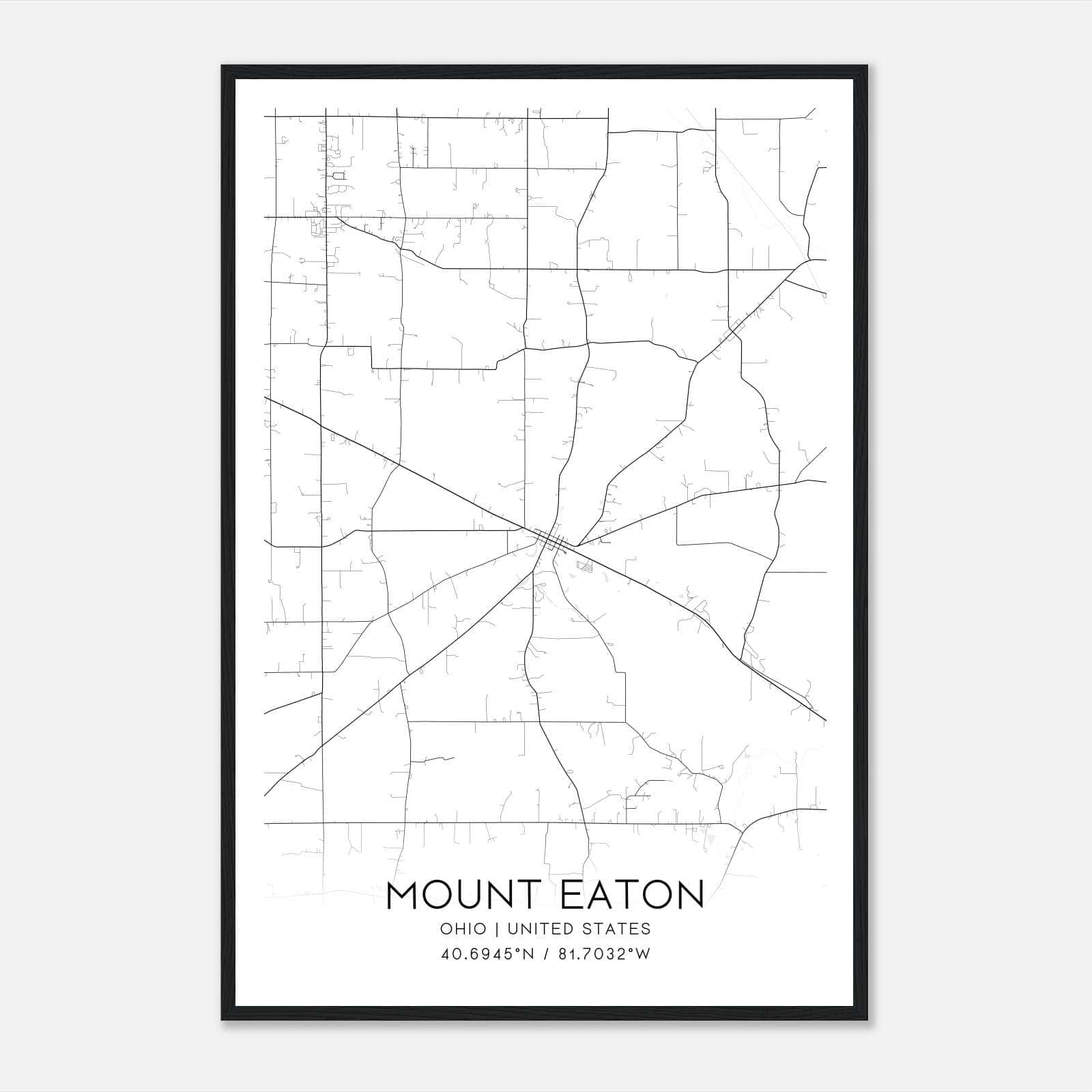 Mount Eaton Ohio Map Poster, Modern Home Decor Wall Art Print Mount Eaton Ohio Map Poster, Modern Home Decor Wall Art Print