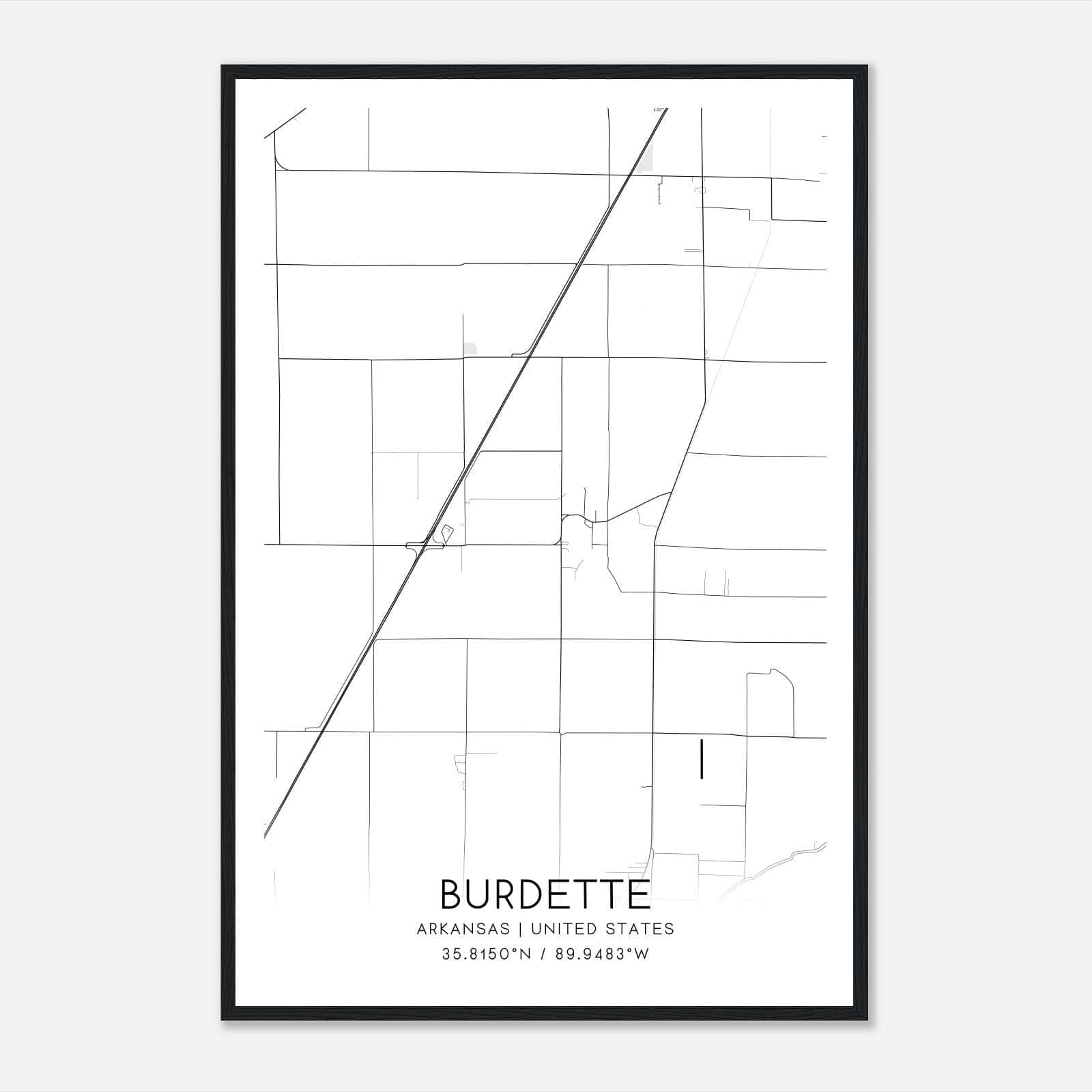 Burdette Arkansas Map Poster, Modern Home Decor Wall Art Print Burdette Arkansas Map Poster, Modern Home Decor Wall Art Print